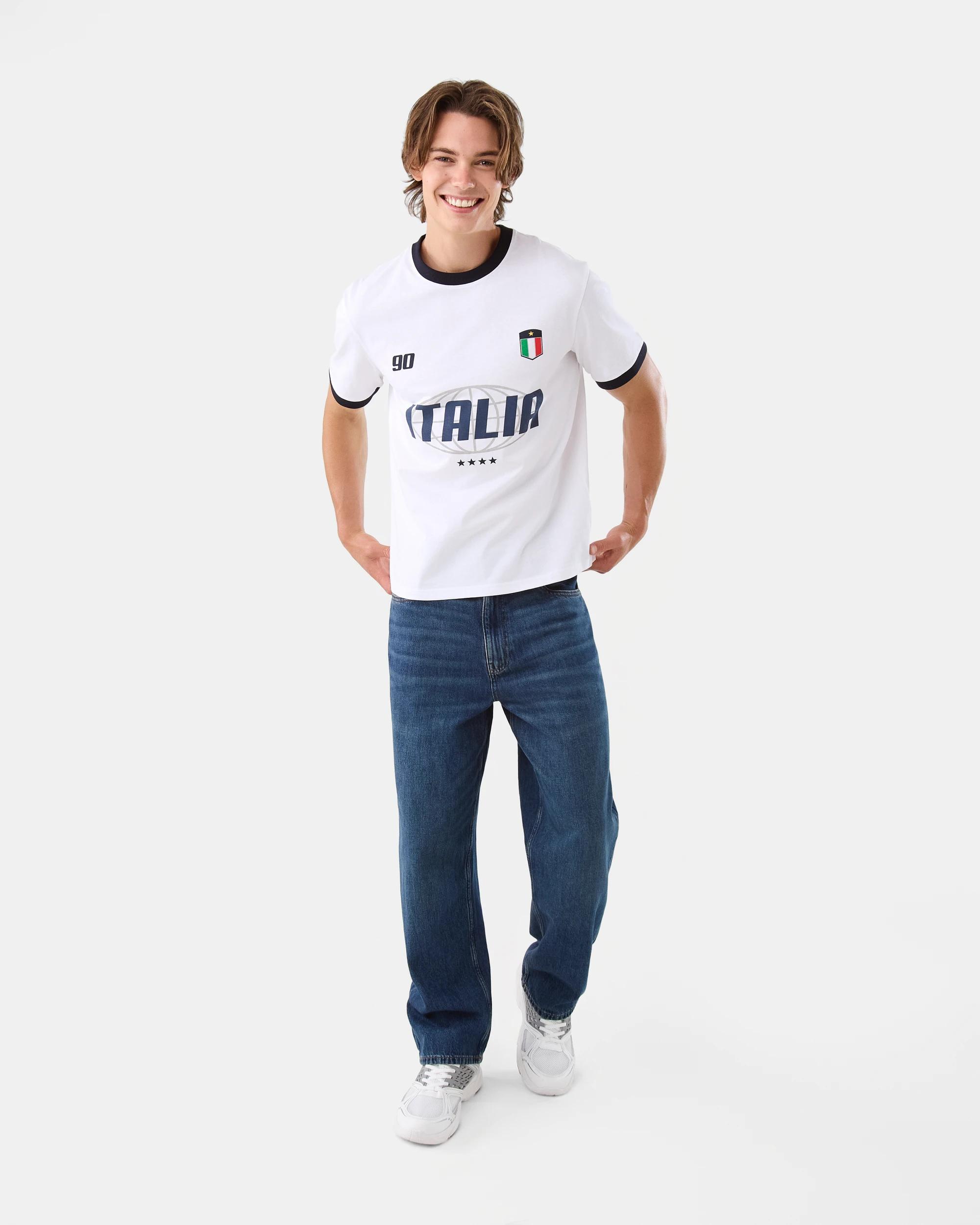 2 Ringer Print T-shirt Wht Italia, 2 of 10