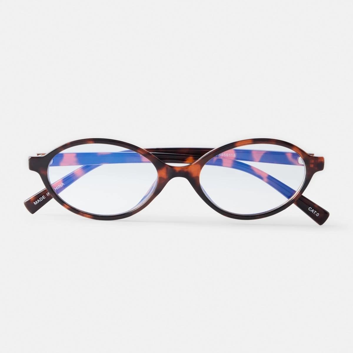 2 Womens Oval Blue Light Glasses Tort, 2 of 7