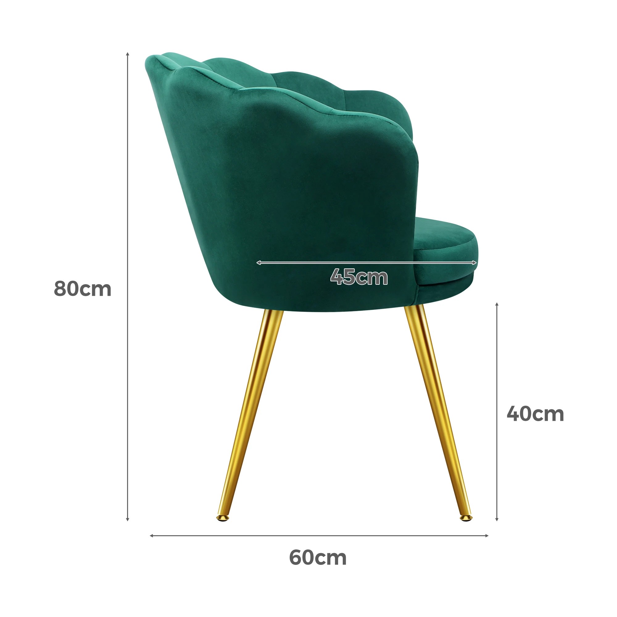 7 Alfordson Armchair Lounge Chair Upholstered Accent Chair Velvet Sofa Couch - Green, 7 of 9