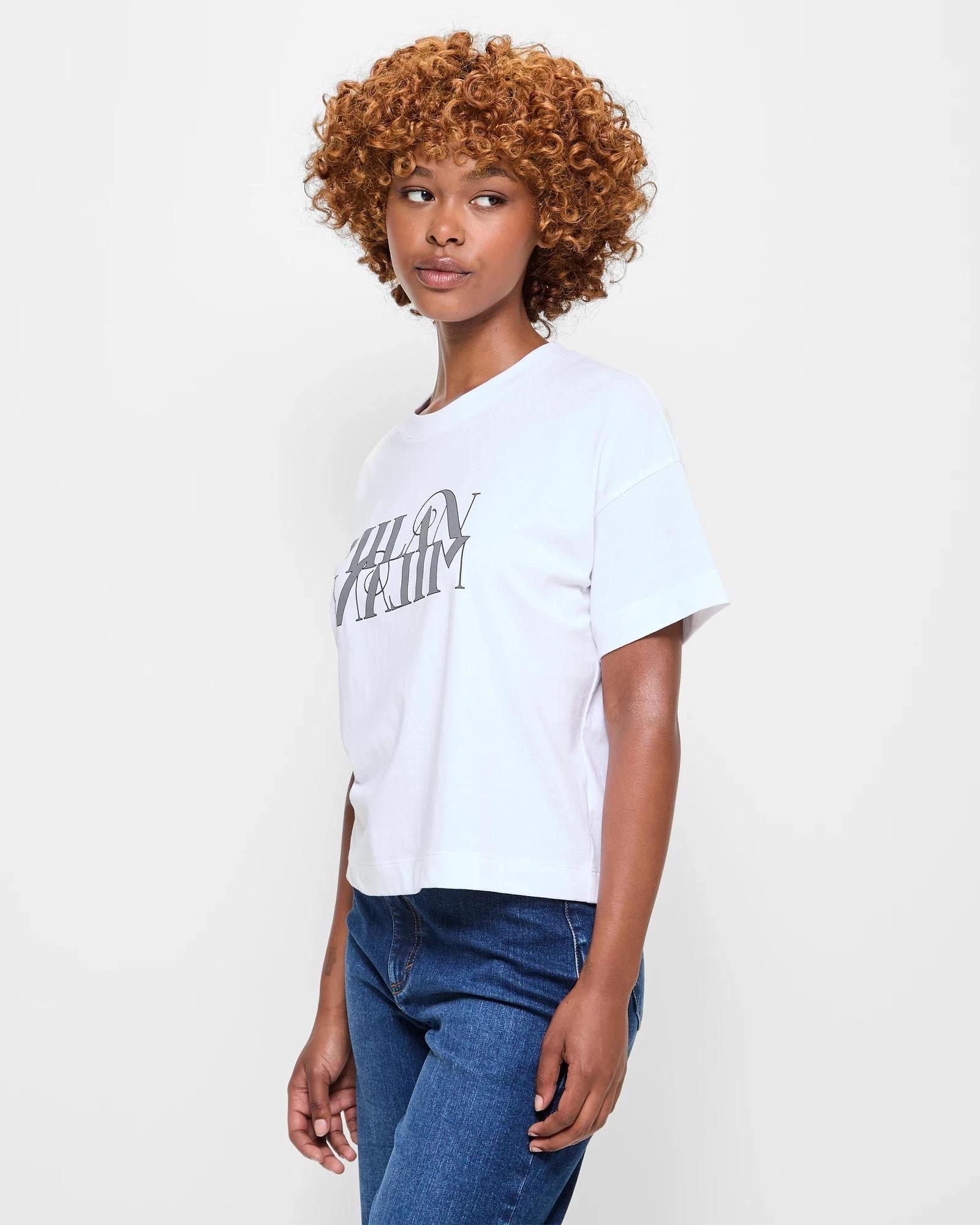 3 Target Petites Australian Cotton Boxy Crop Graphic T-Shirt WHITE MILAN, 3 of 5