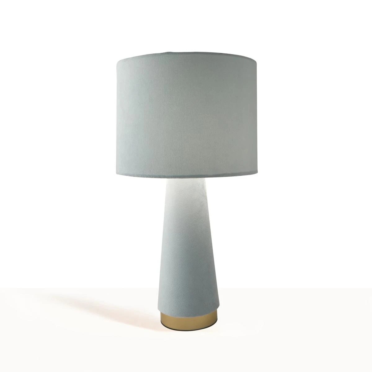 1 Leona Velvet Table Lamp - Blue, 1 of 7