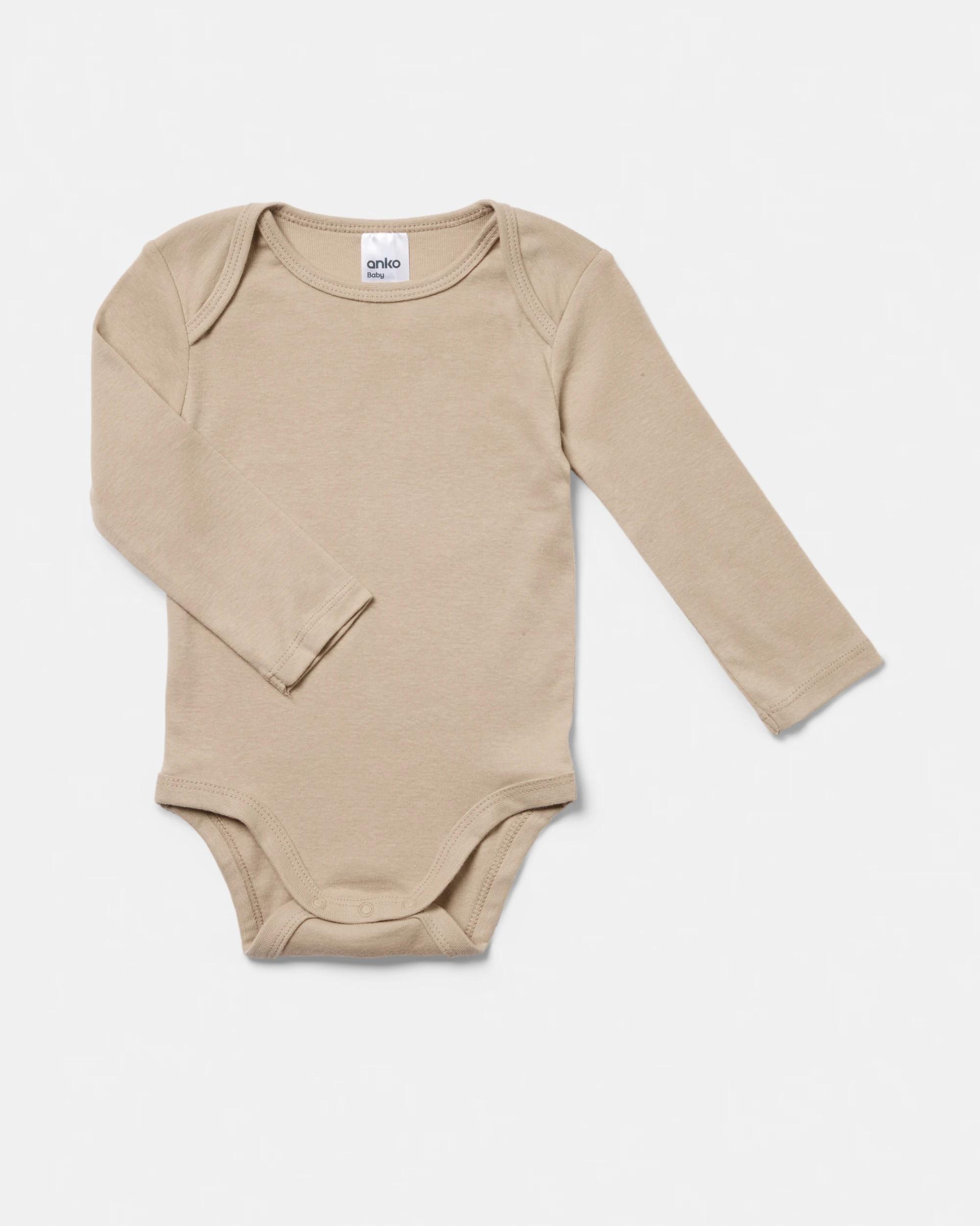 5 5 Pack Cotton Long Sleeve Bodysuits Bge Ct Br, 5 of 8