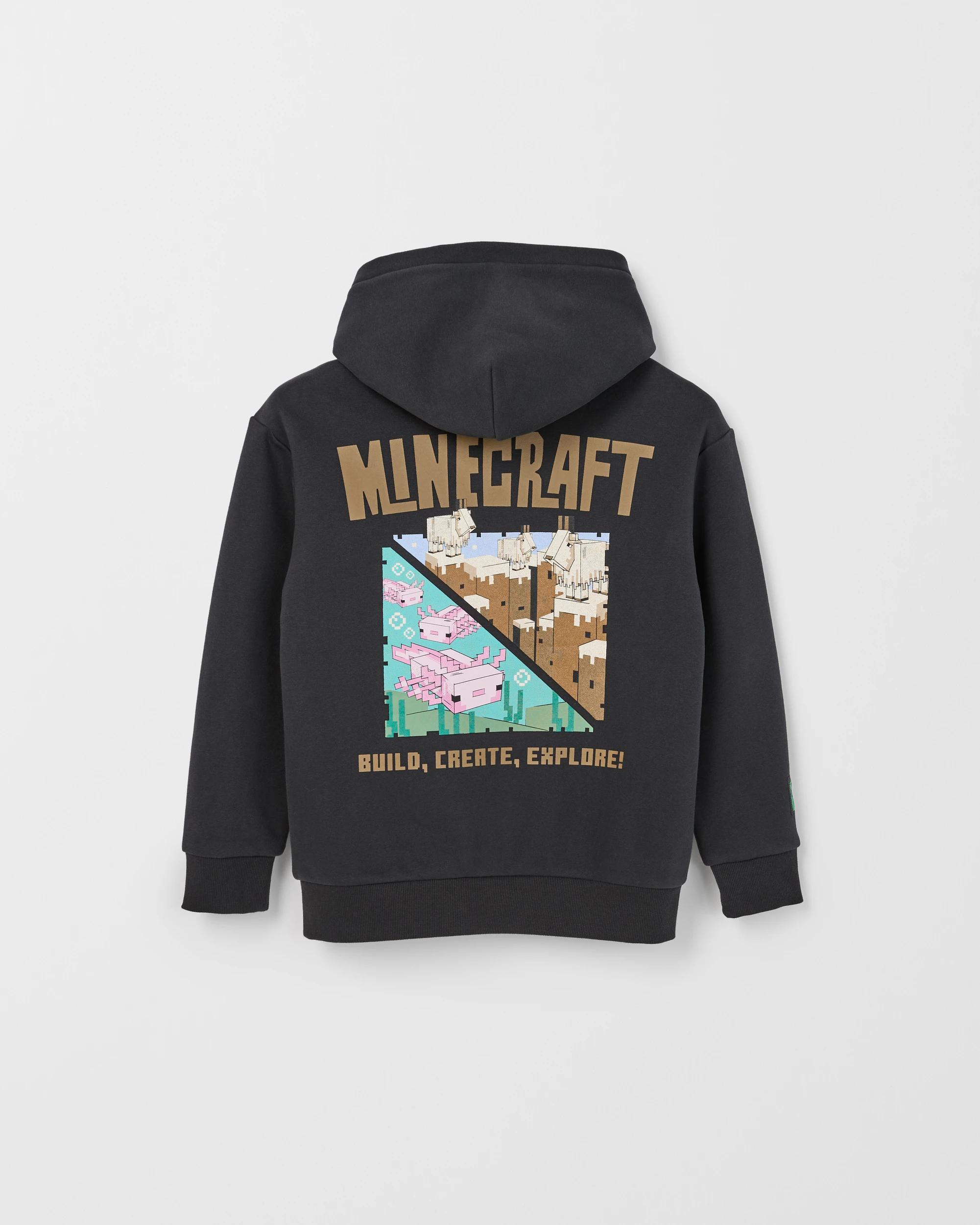 7 Minecraft Australian Cotton Blend Popover Hooded Jumper BLACK, 7 of 7