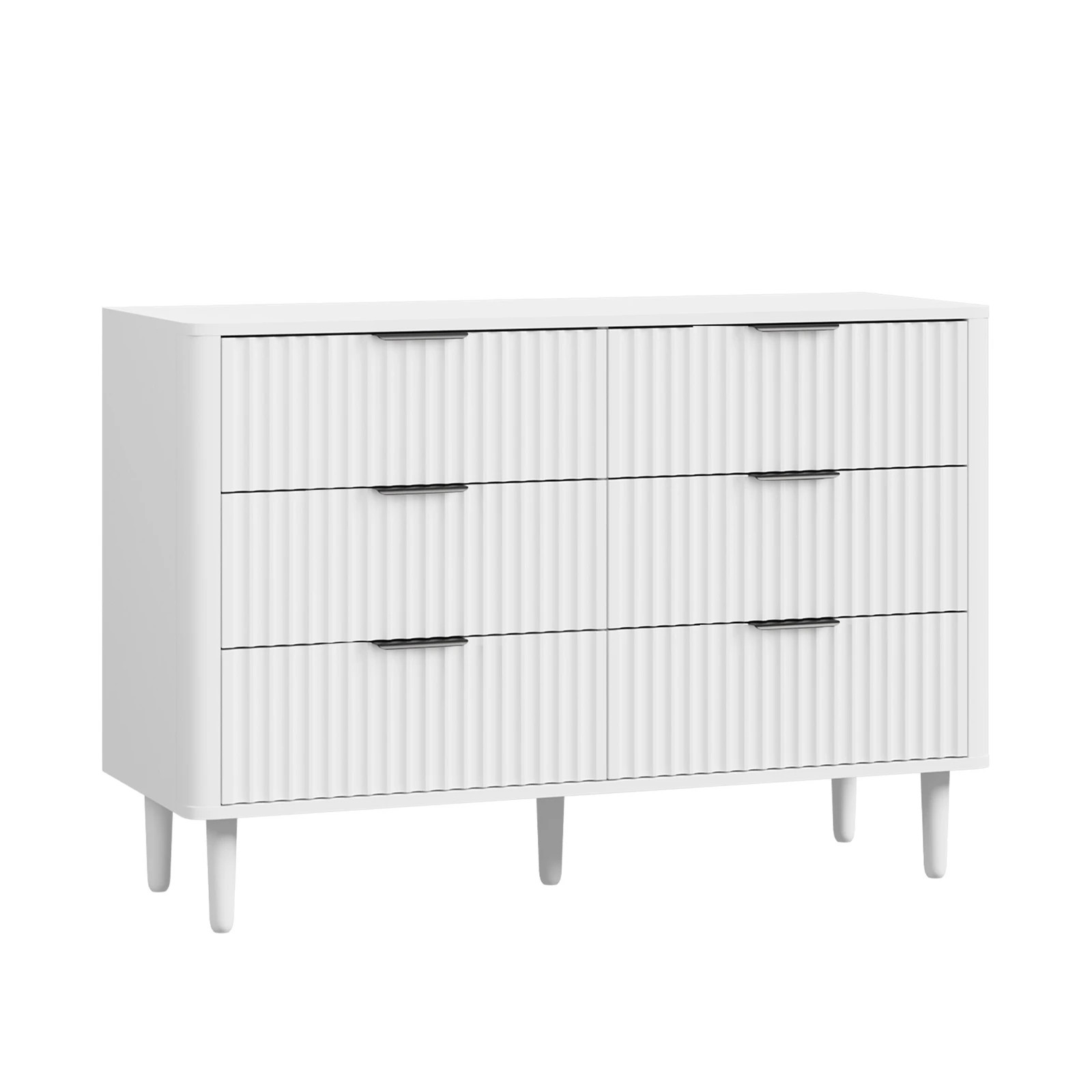 6 Oikiture 6 Chest Of Drawers Storage Cabinet Dressers Lowboy Stripe
 - White, 6 of 9