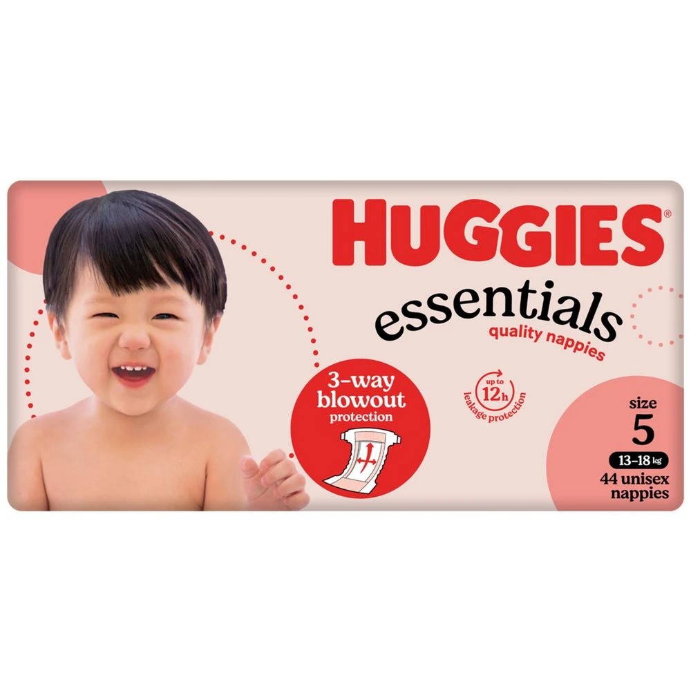 2 Huggies Essentials Nappies Walker Size 5 44 Pack, 2 of 10