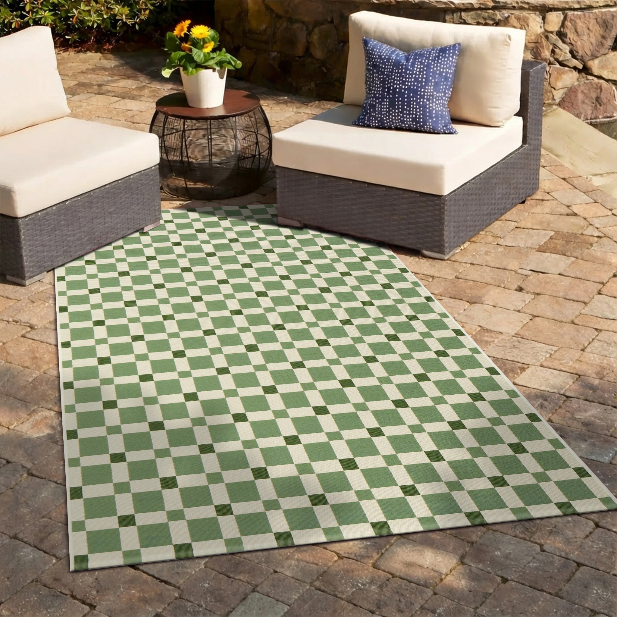 1 Common Ground Rugs Horizon Tito 320x240cm - Extra Large Outdoor Rug - Green, 1 of 7