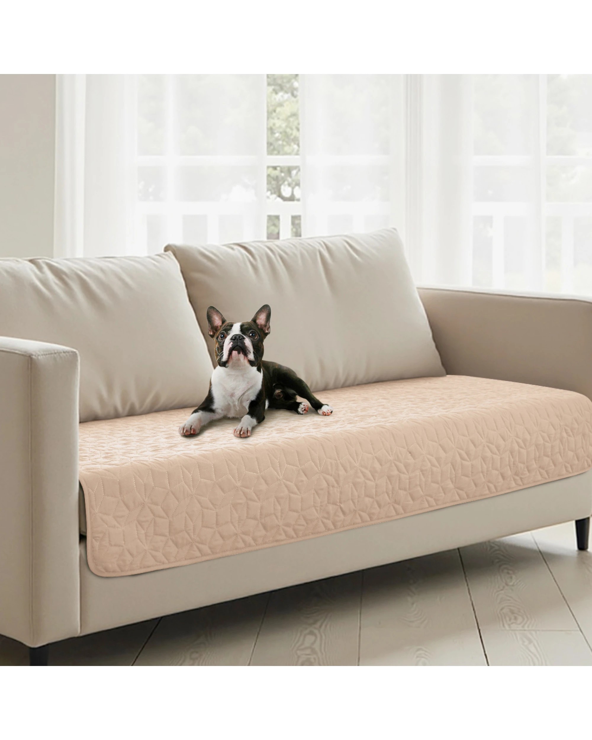 1 Charlie's Sofur Waterproof Dog 2-Seater Couch Cover Protector 76x178cm - Oat, 1 of 10