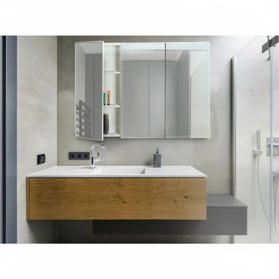 2 Cefito Bathroom Mirror Cabinet 1200x720mm - White, 2 of 6