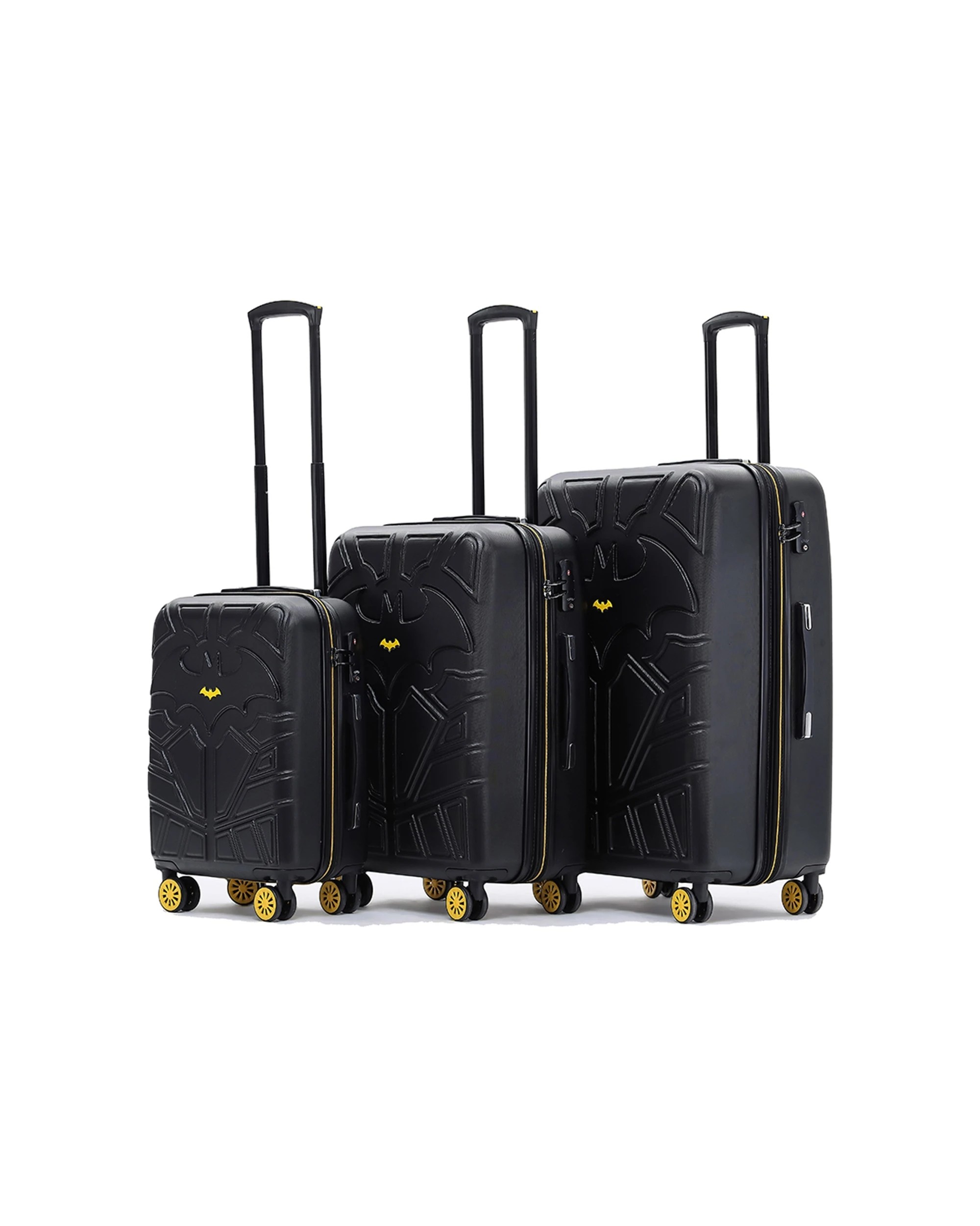 1 Warner Bros 3pc Batman Hard Shell Travel Luggage Suitcase Set Lightweight - Multi, 1 of 7