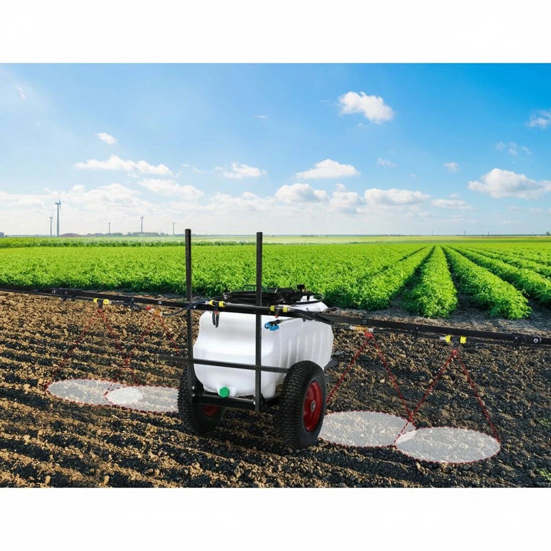 3 Giantz Weed Sprayer 100L Trailer 5M Boom Garden Spray - White, 3 of 7