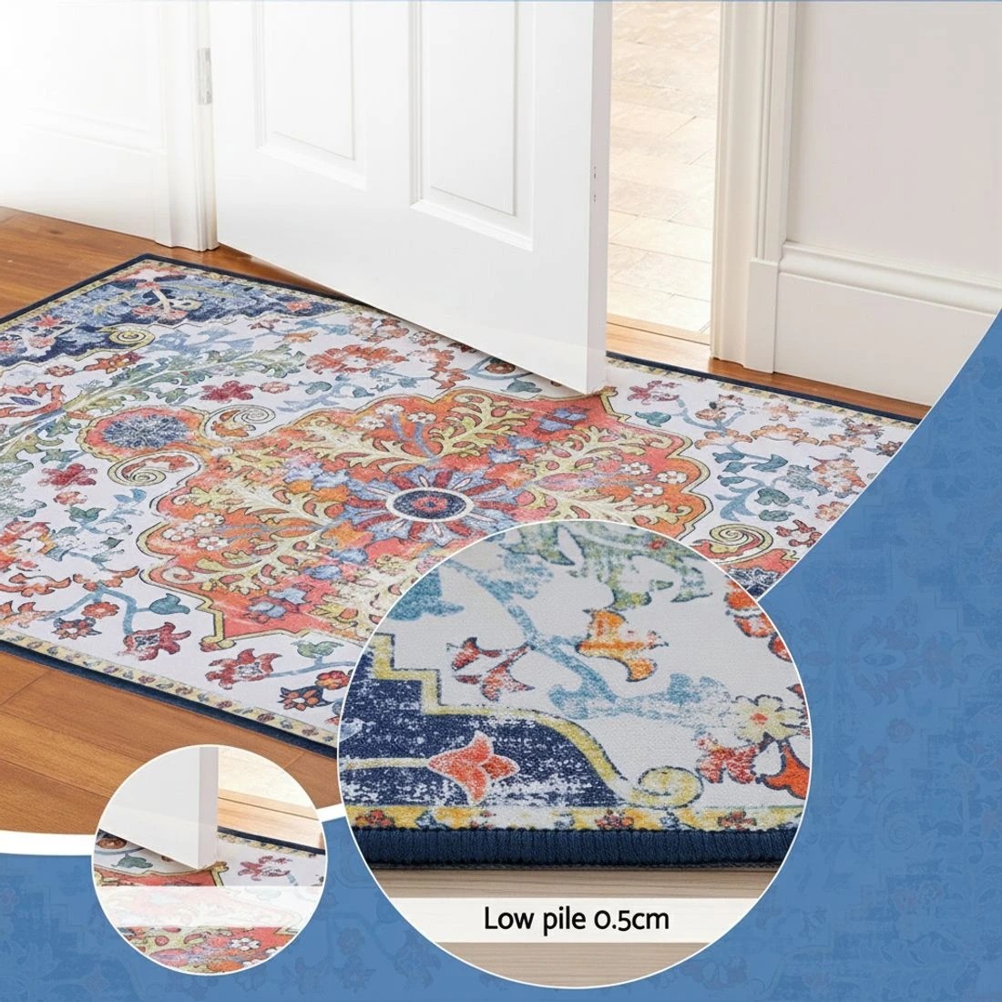 4 Artiss Floor Rug 50X80 Doormat Carpet Short Pile Non Slip Entryway Mat Bohemian - Multi, 4 of 8