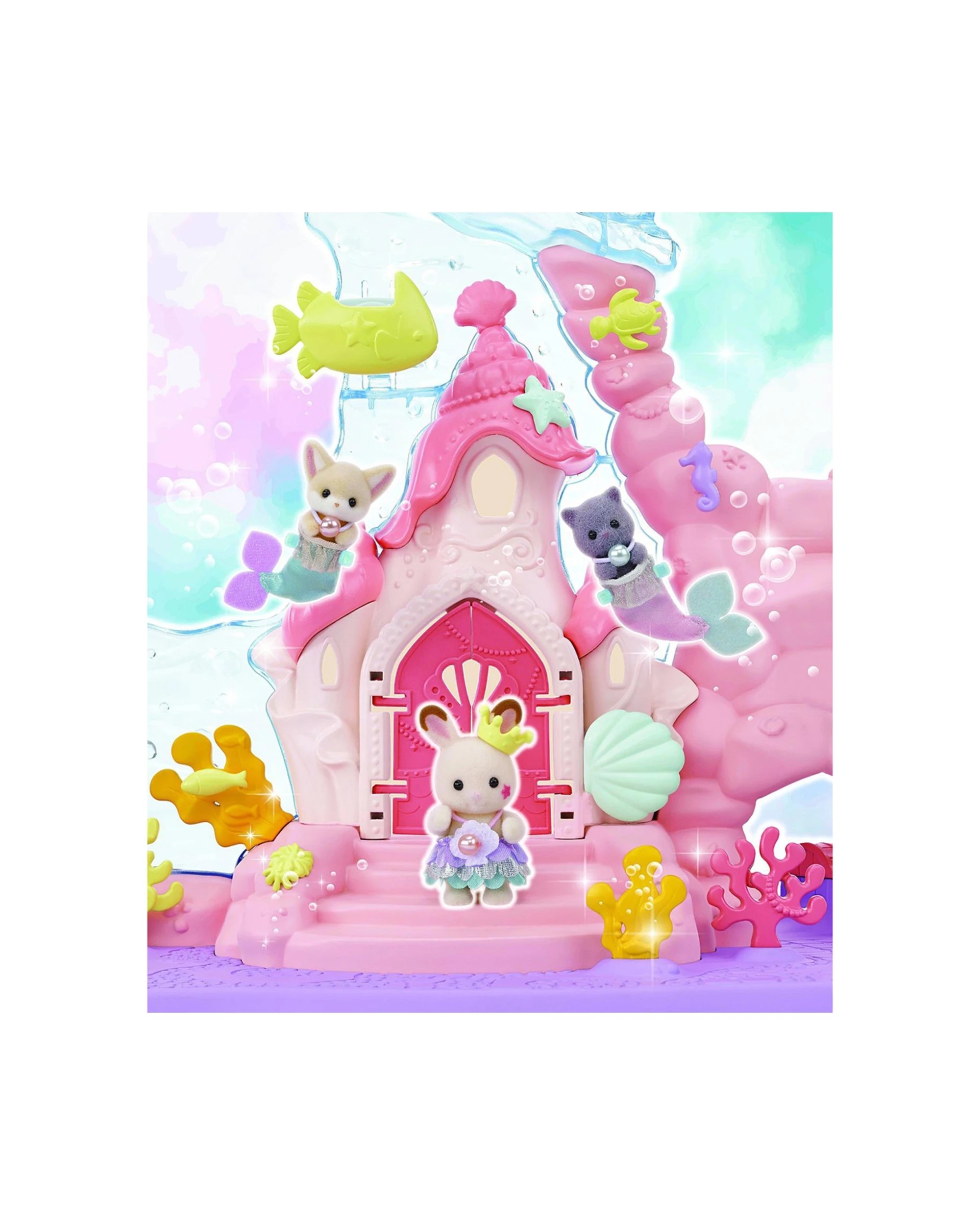 6 Sylvanian Families Baby Mermaid Castle Kids Miniature Doll Figure Toy Set 3 Years Plus - Multi, 6 of 7
