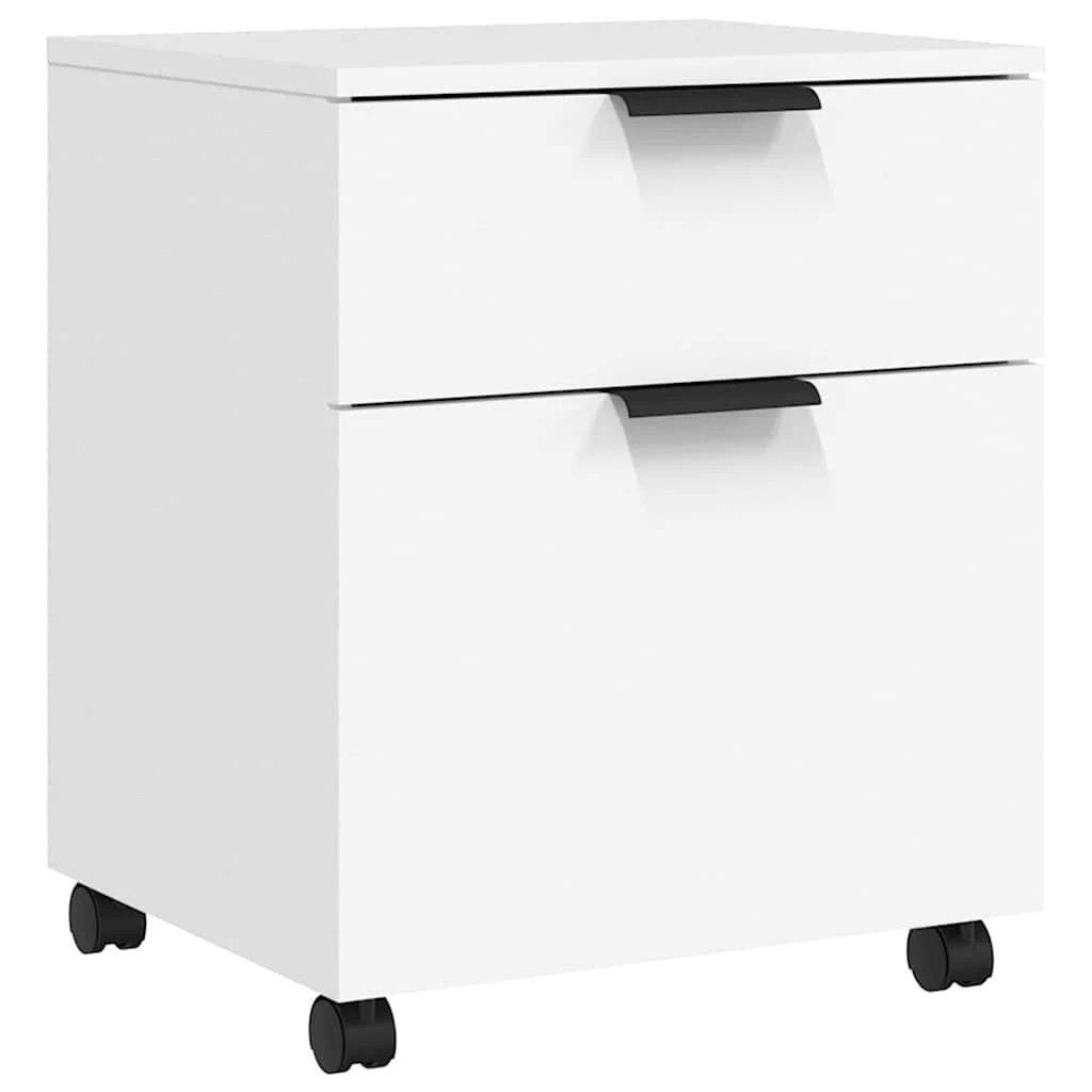 1 vidaXL Mobile File Cabinet with Wheels Ample Storage - White, 1 of 9