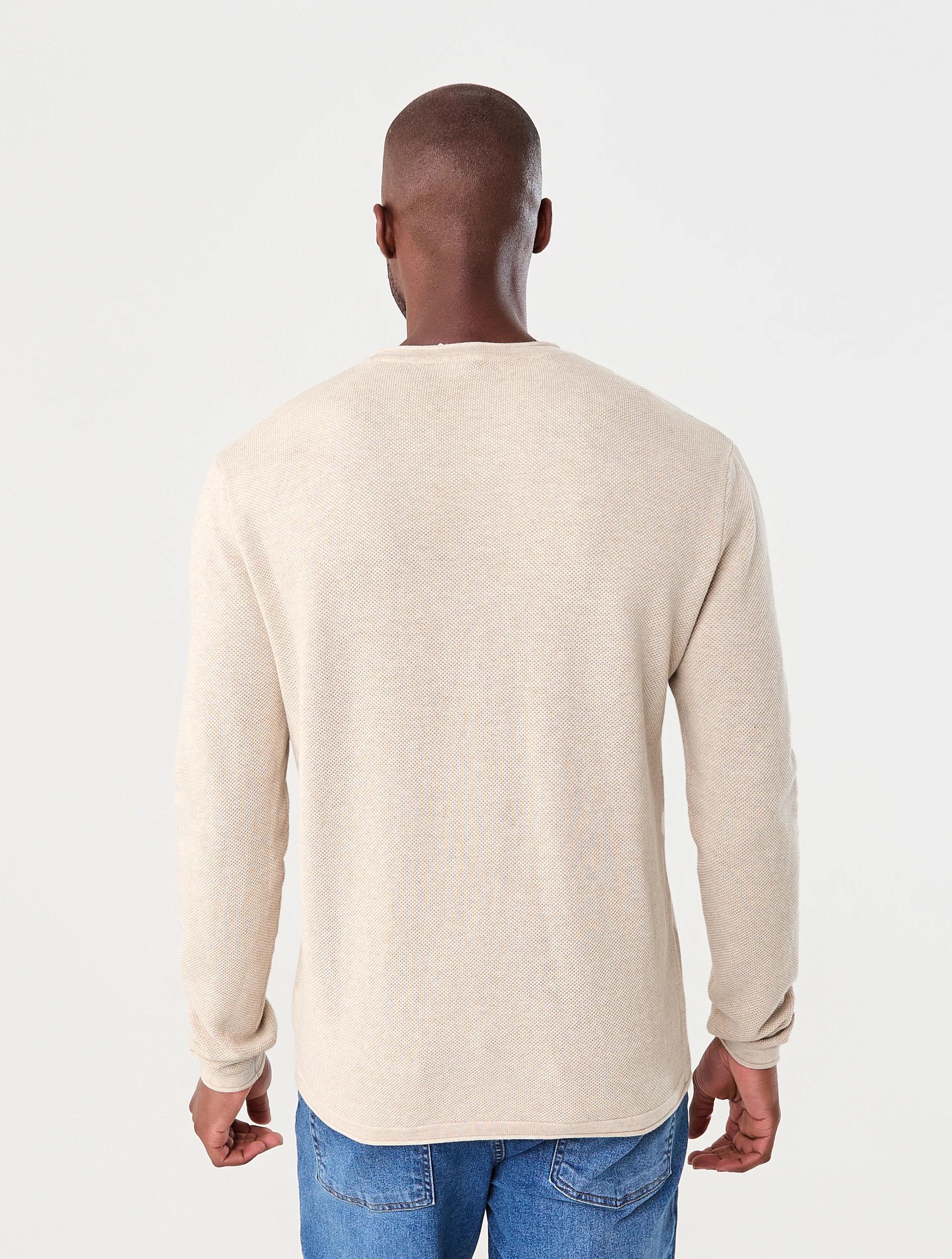 3 Lightweight Textured Knit Jumper Oat Marle, 3 of 6