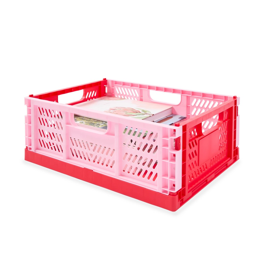 1 15L Collapsible Crate - Medium, Red, 1 of 10