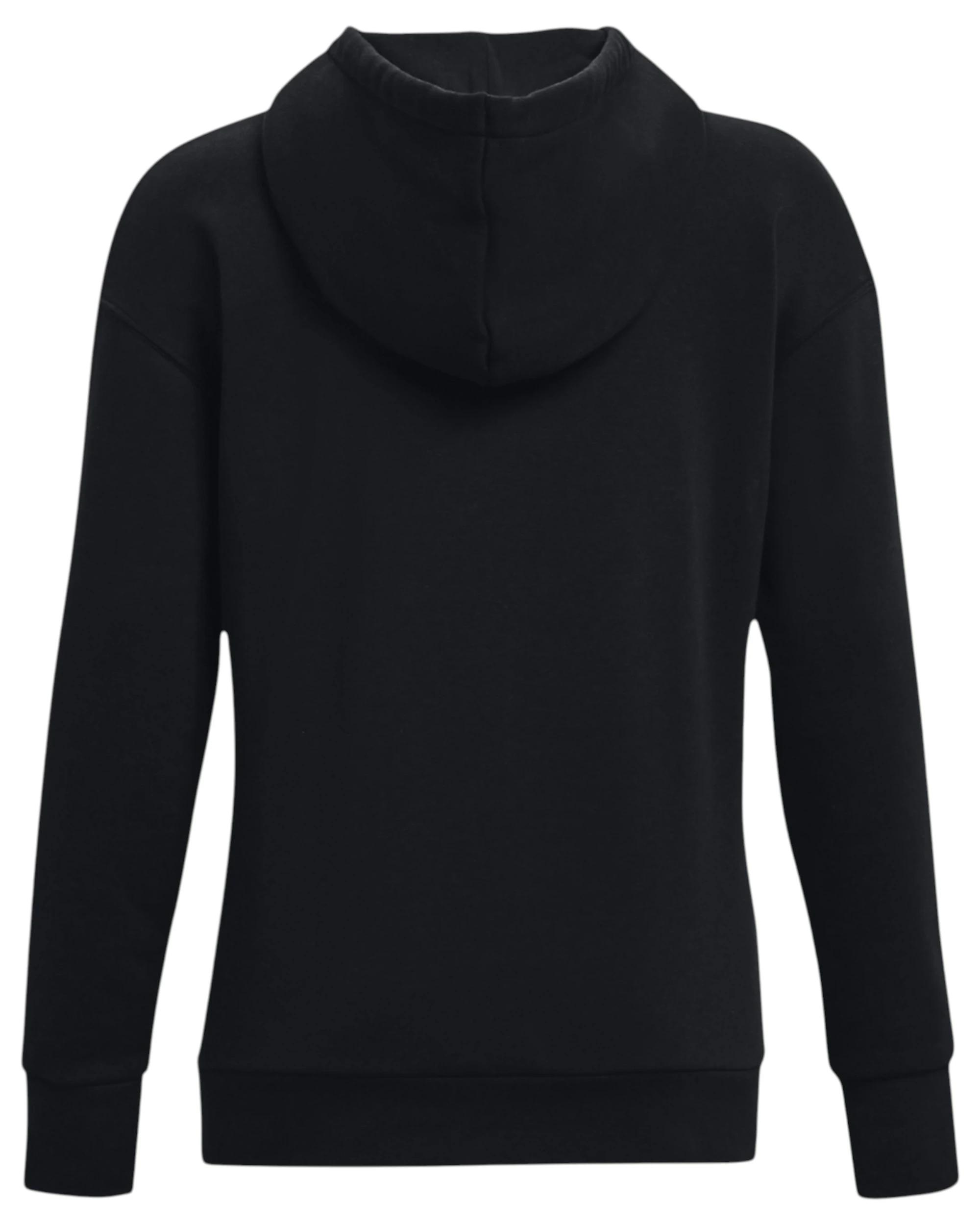 3 Under Armour Womens Essential Fleece Black/ White Hoodie BLACK, 3 of 6