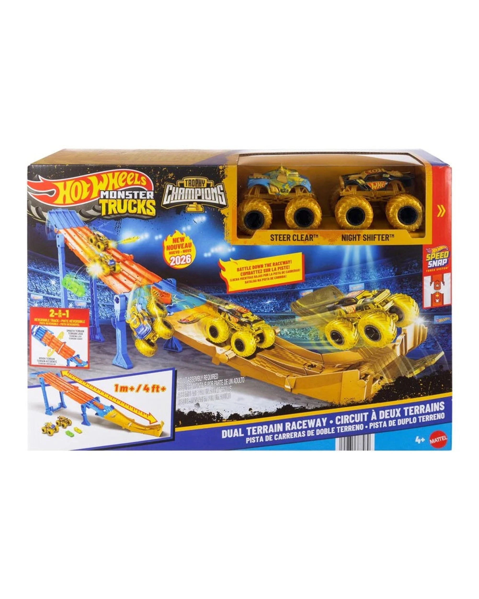1 Hot Wheels Monster Trucks Trophy Champions Dual Terrain Raceway Playset, 1 of 1