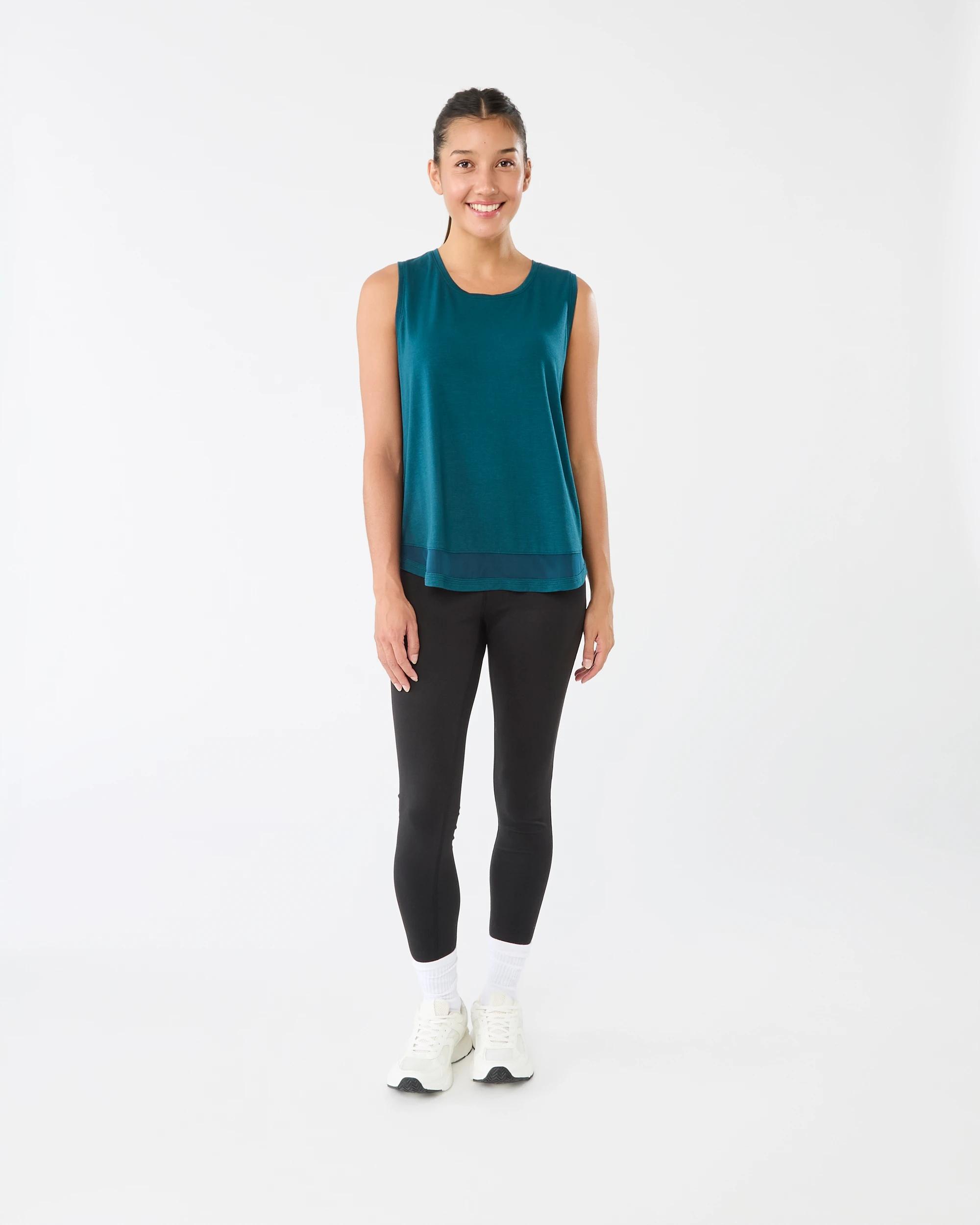 7 Active Womens Sleeveless Mesh Tank Deep Teal, 7 of 7