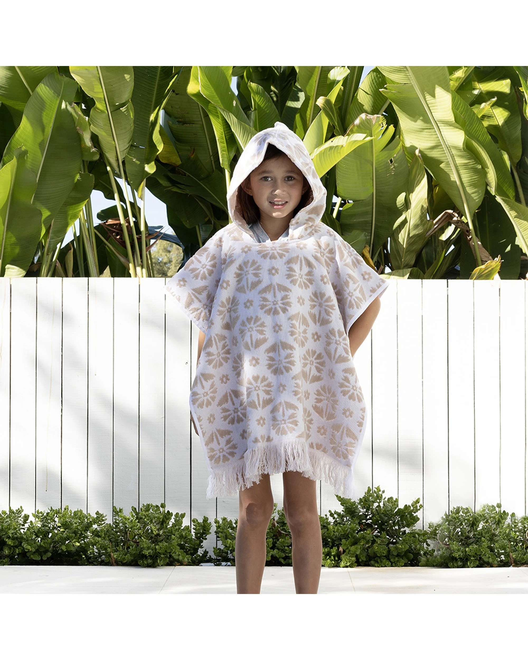 3 BAMBURY Flora Kids Poncho Cotton UPF 50 Plus Sun Protection Machine Washable Comfort Fit - Pattern, 3 of 4
