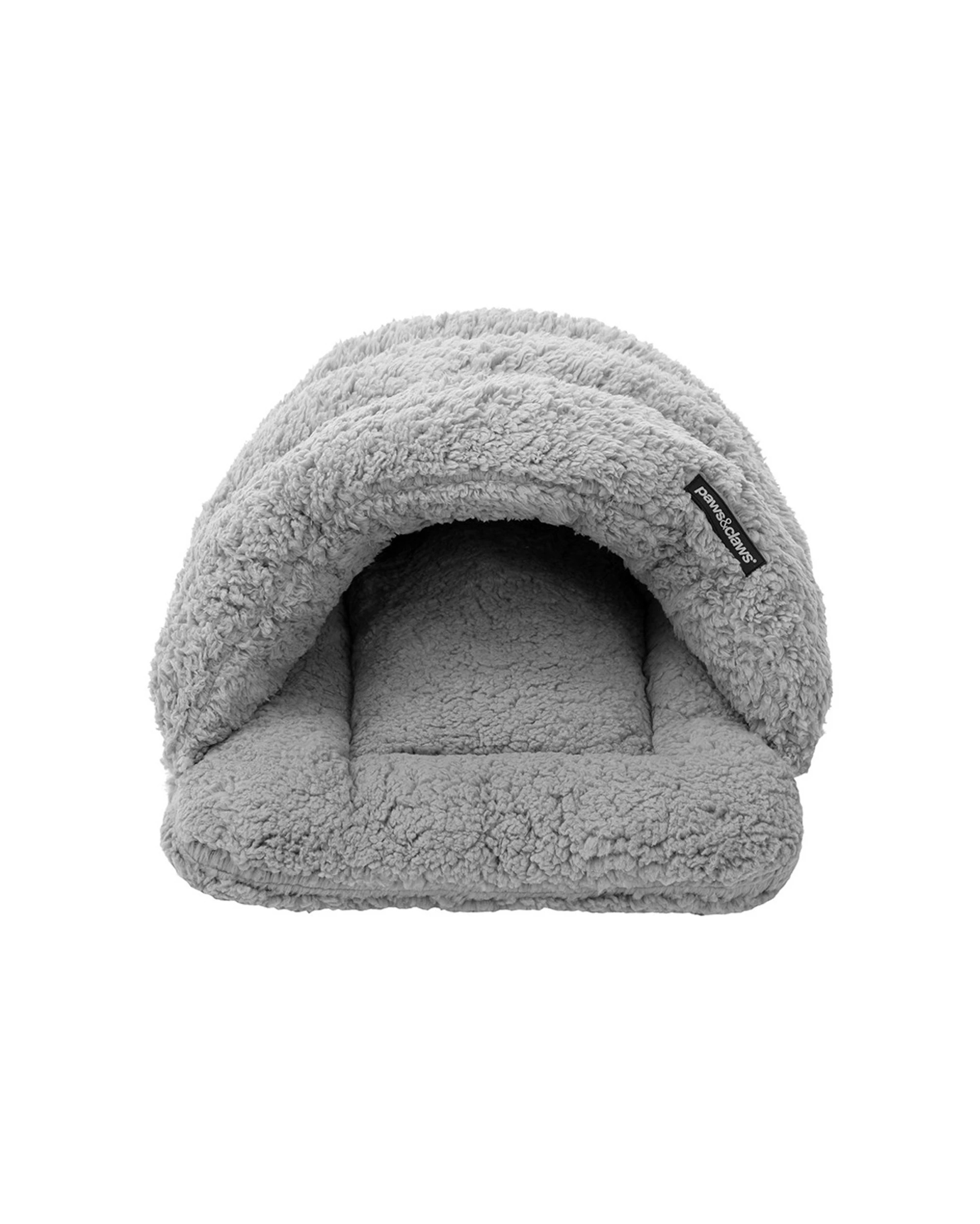 2 Paws & Claws Sherpa Igloo Pet Dog Cat Soft Bed 58x44cm - Grey, 2 of 6