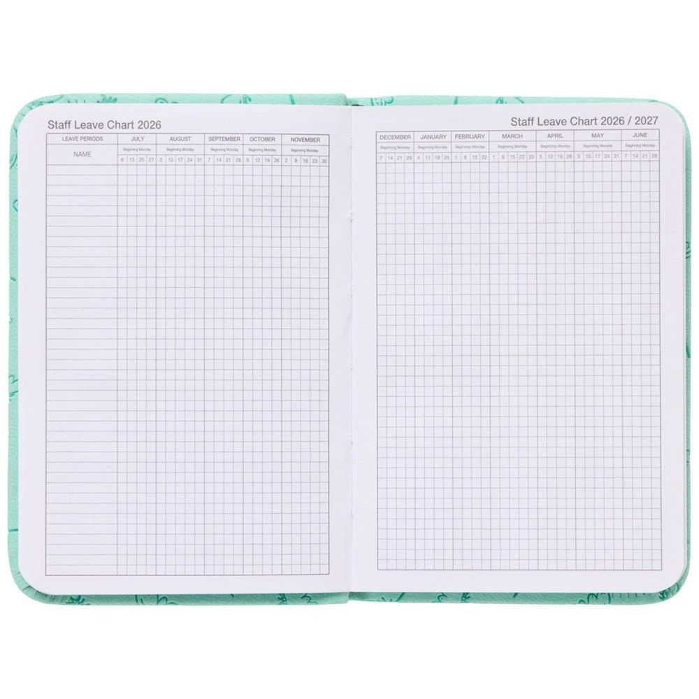 5 J.Burrows A7 Week-To-View Embossed Diary FY26/27 Sage, 5 of 6