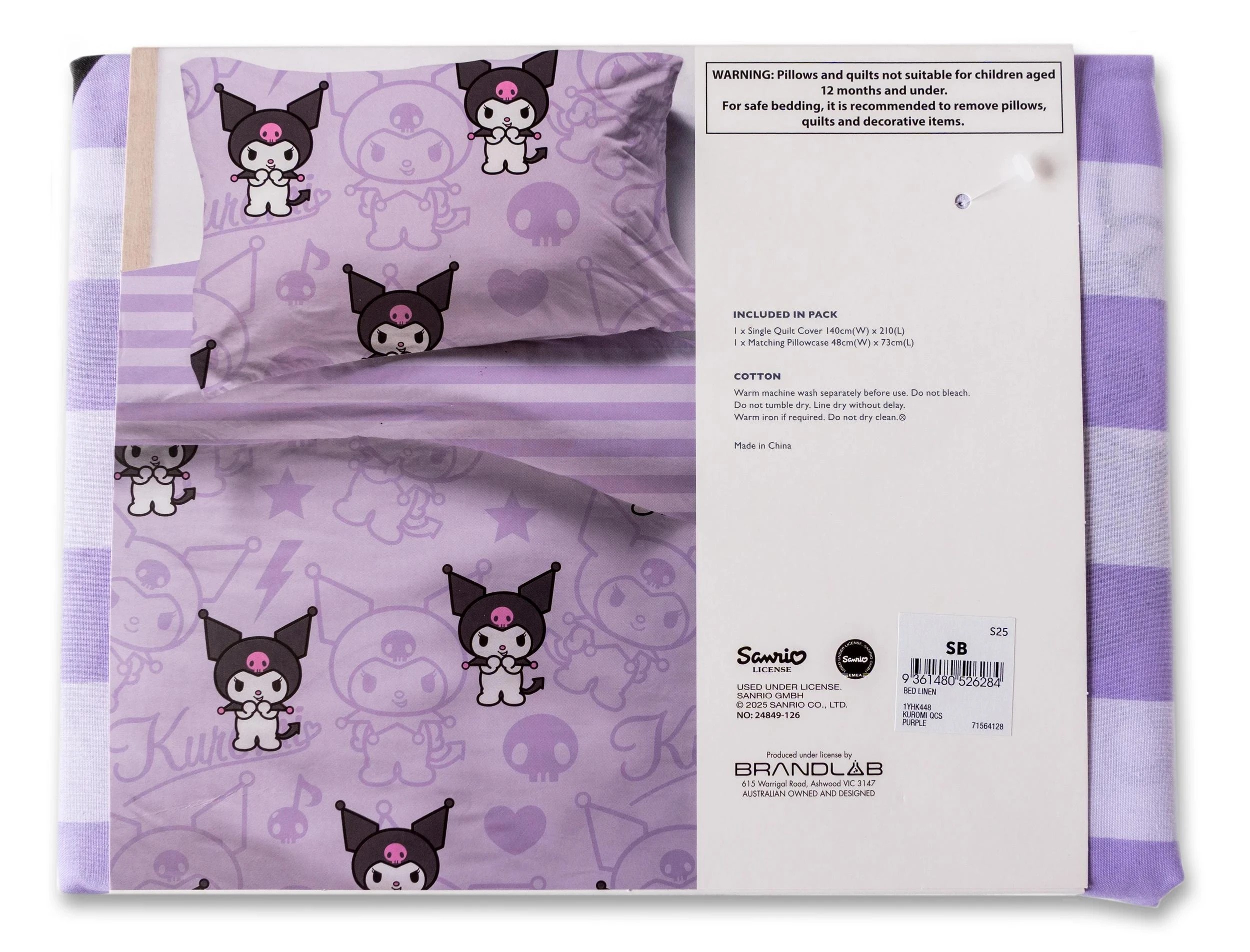 5 Hello Kitty Kuromi Kids Quilt Cover Set - Double Bed - Purple, 5 of 5