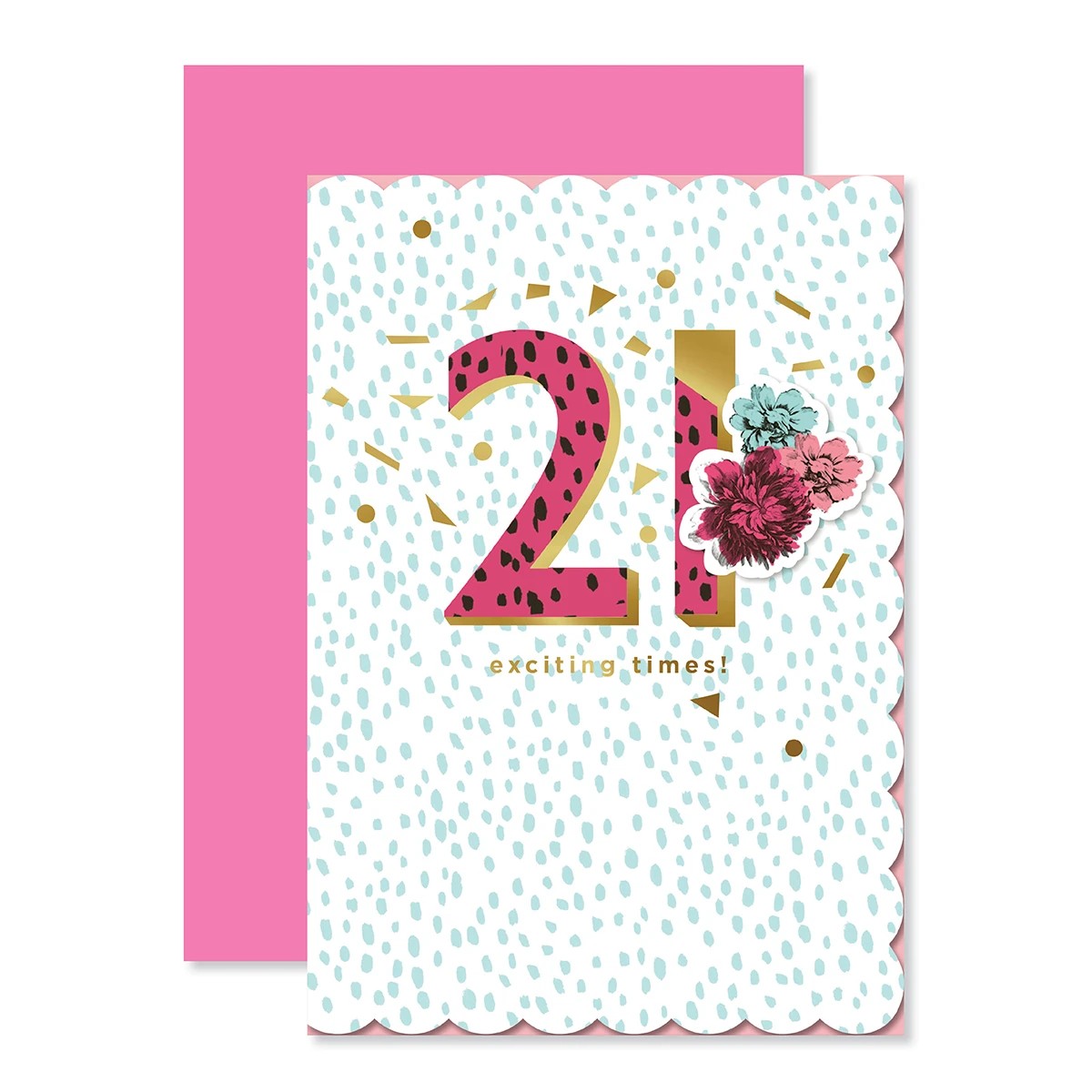 1 Connections from Hallmark 21st Birthday Card - Floral, 1 of 3
