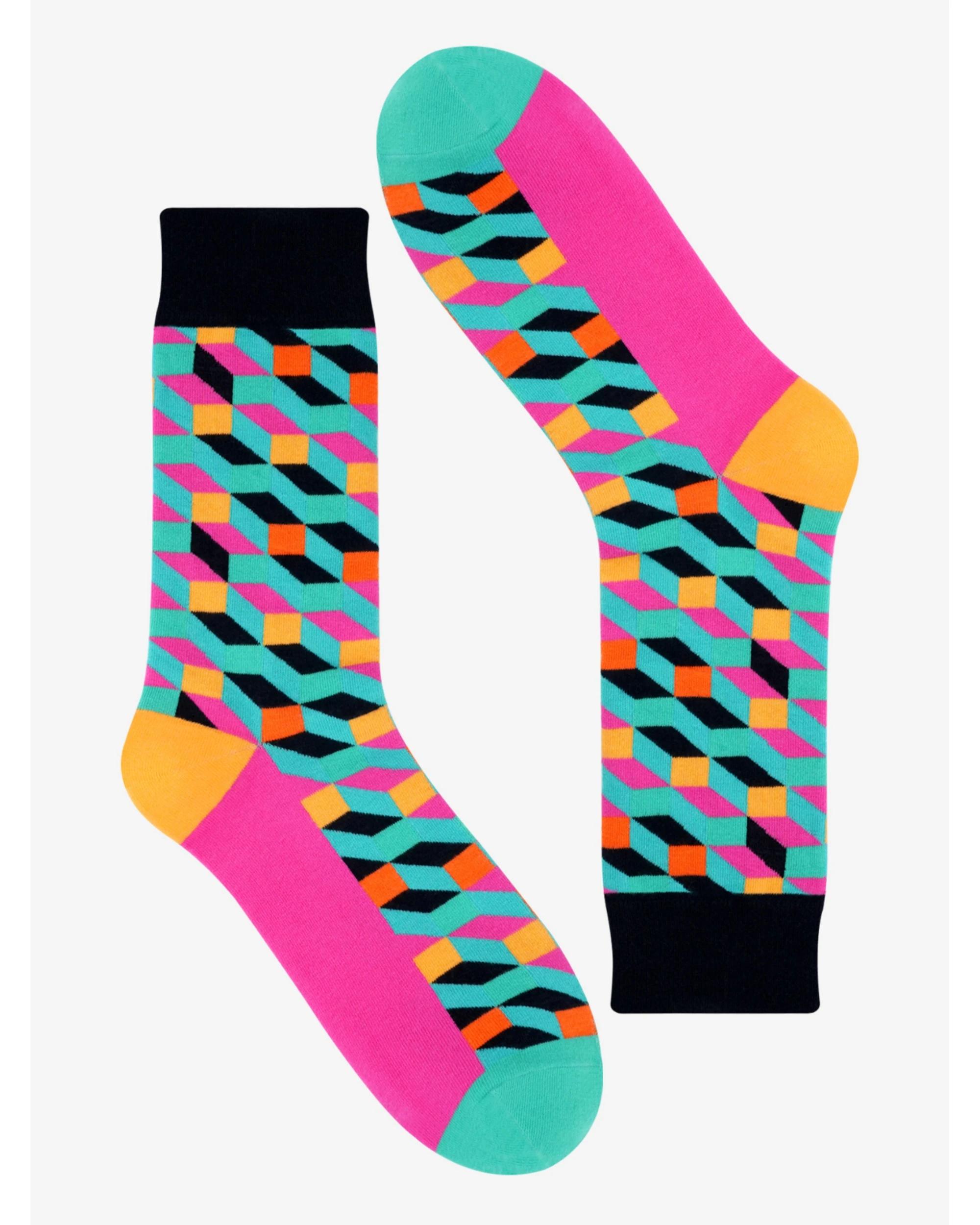 5 Advwin Medium Cheerful Diamond Colorful Fun Socks CHEERFUL DIAMOND, 5 of 5