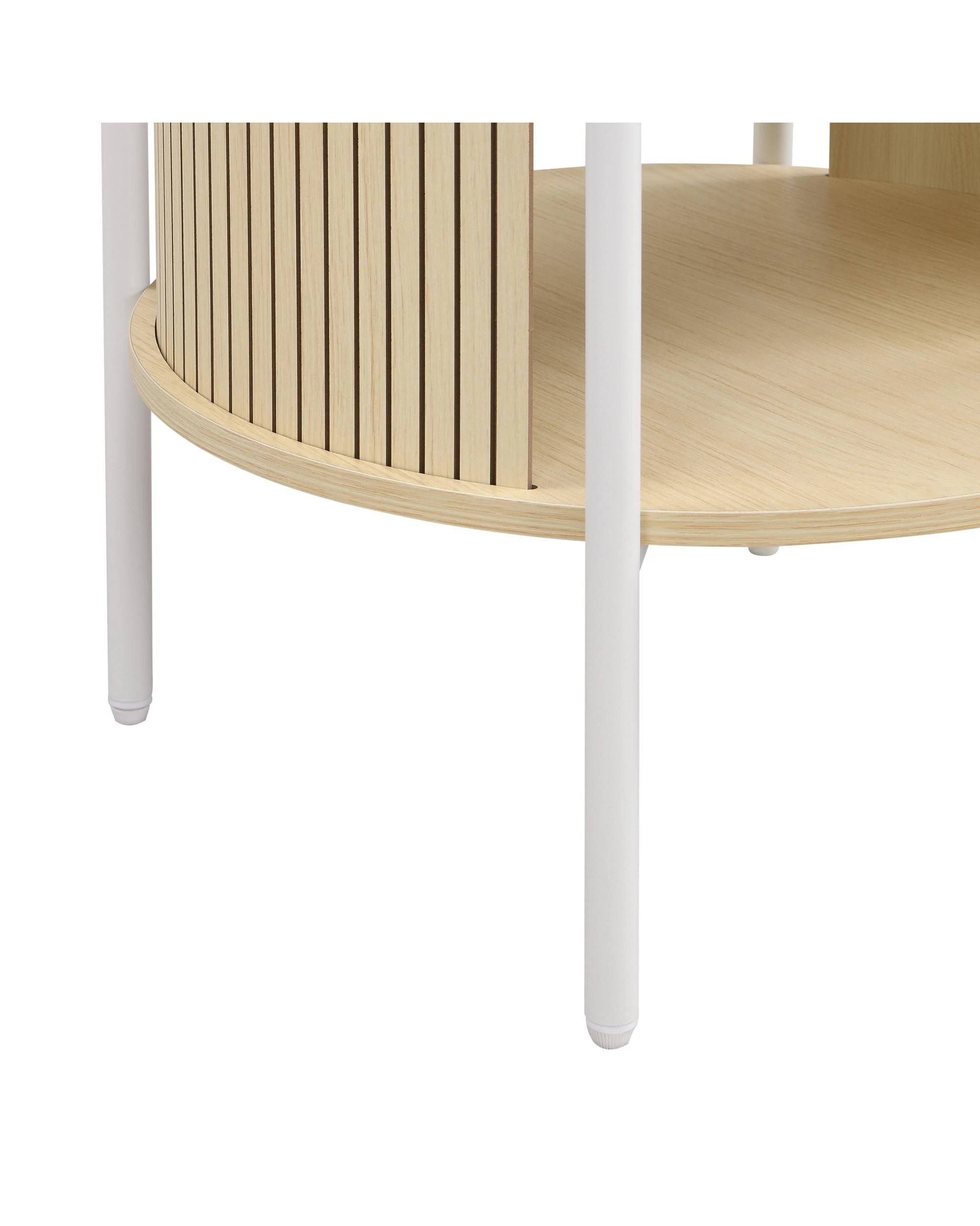 6 Kodu Side Table Round Light Oak - White, 6 of 8