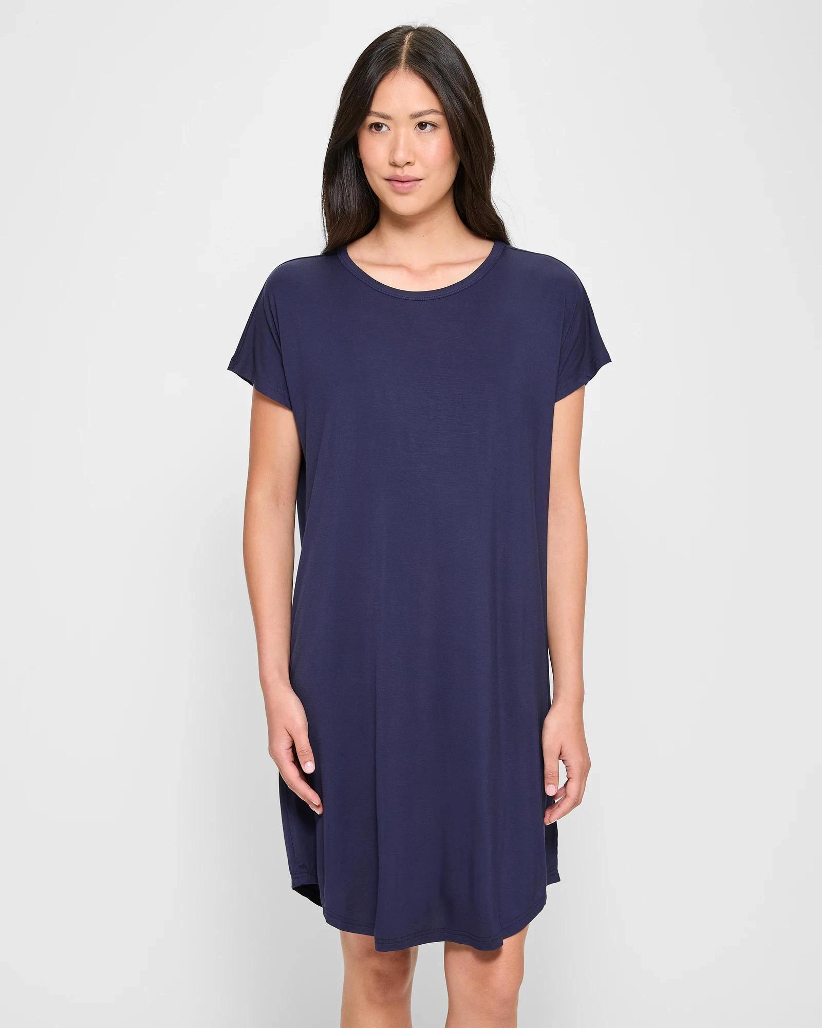 1 Target Soft Comfort Bamboo T-Shirt Nightie NAVY BLUE, 1 of 5