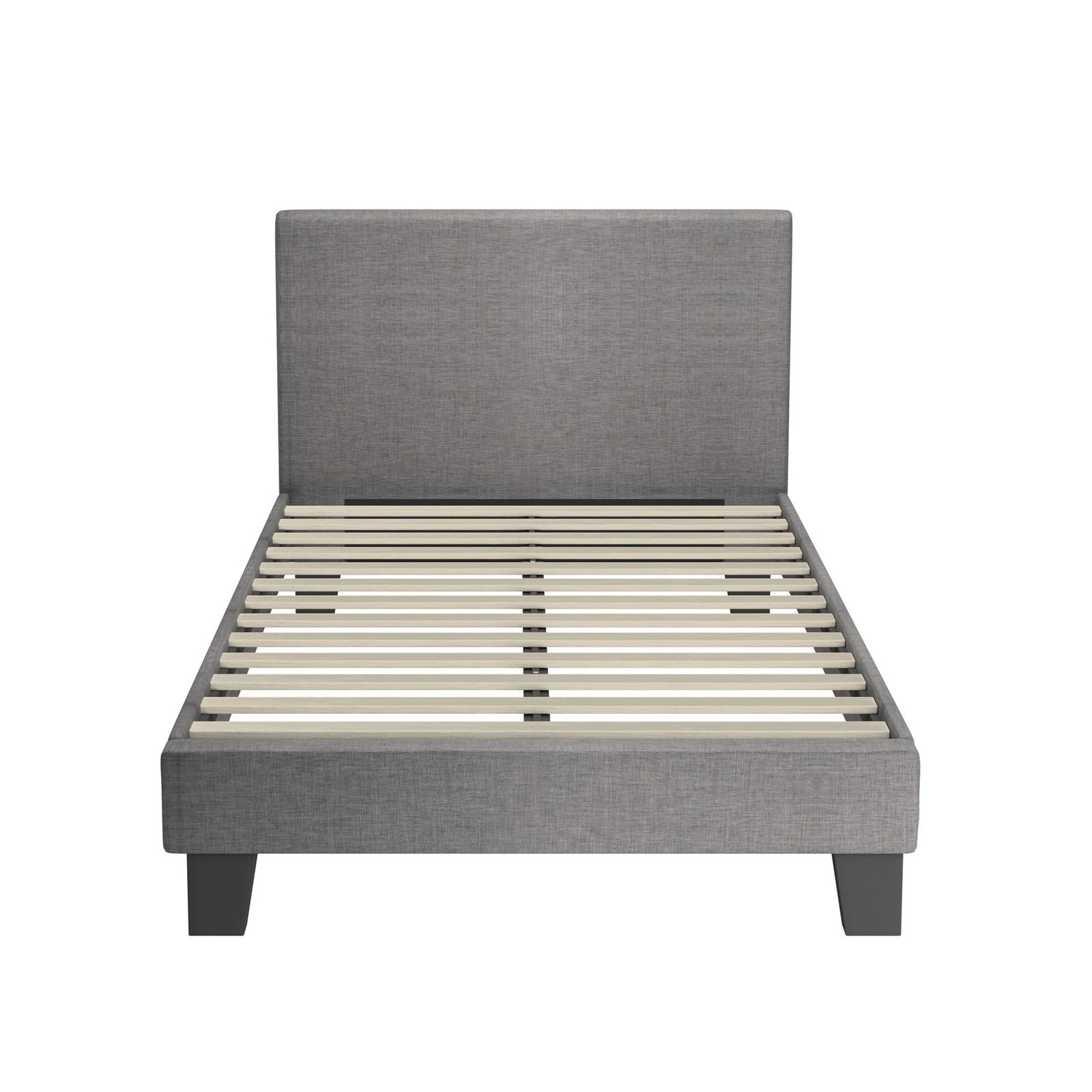 7 Oikiture Bed Frame King Single Size Wooden Slats Fabric - Grey, 7 of 10