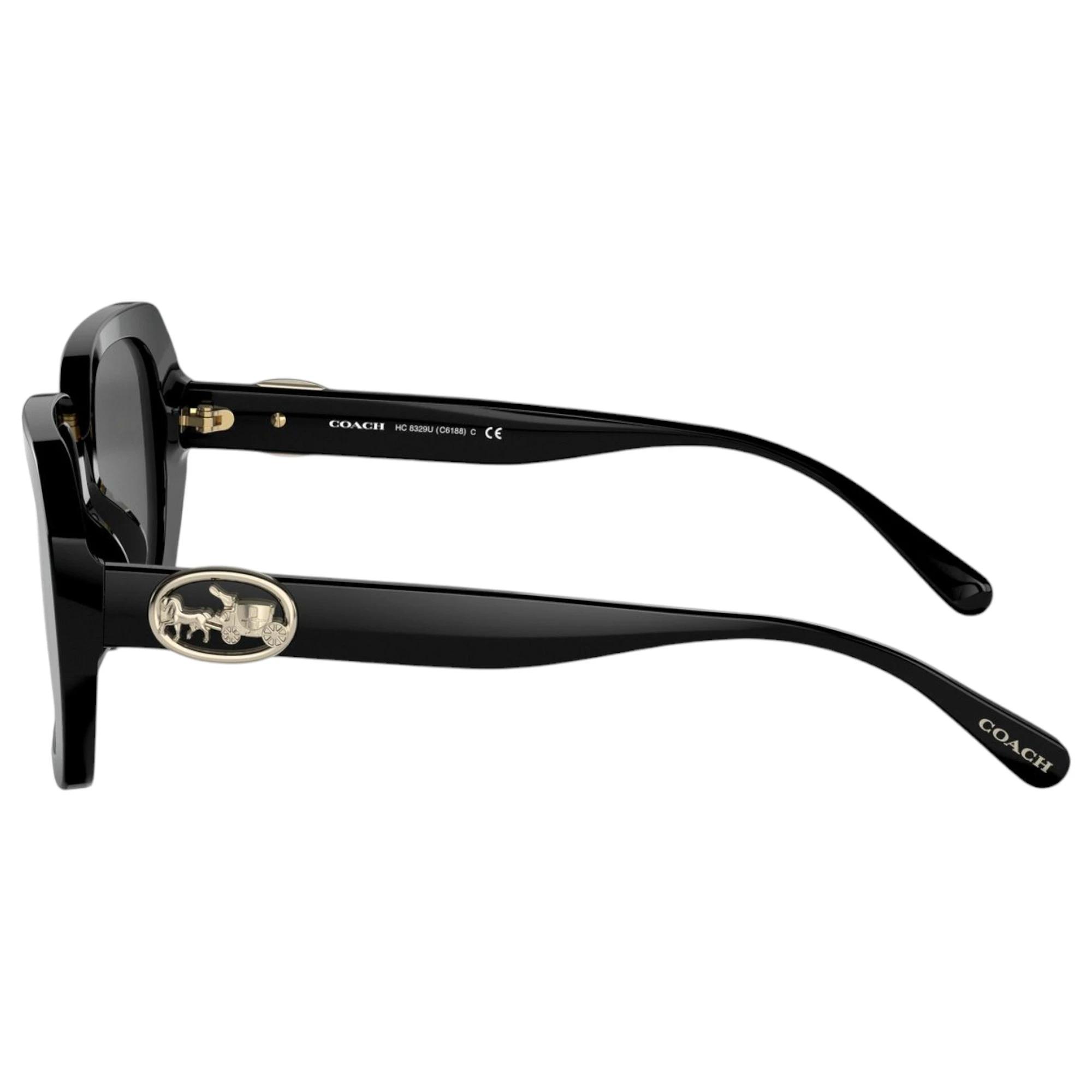 5 Coach Womens Sunglasses HC8329U Sunnies BLACK/DARK GREY, 5 of 5