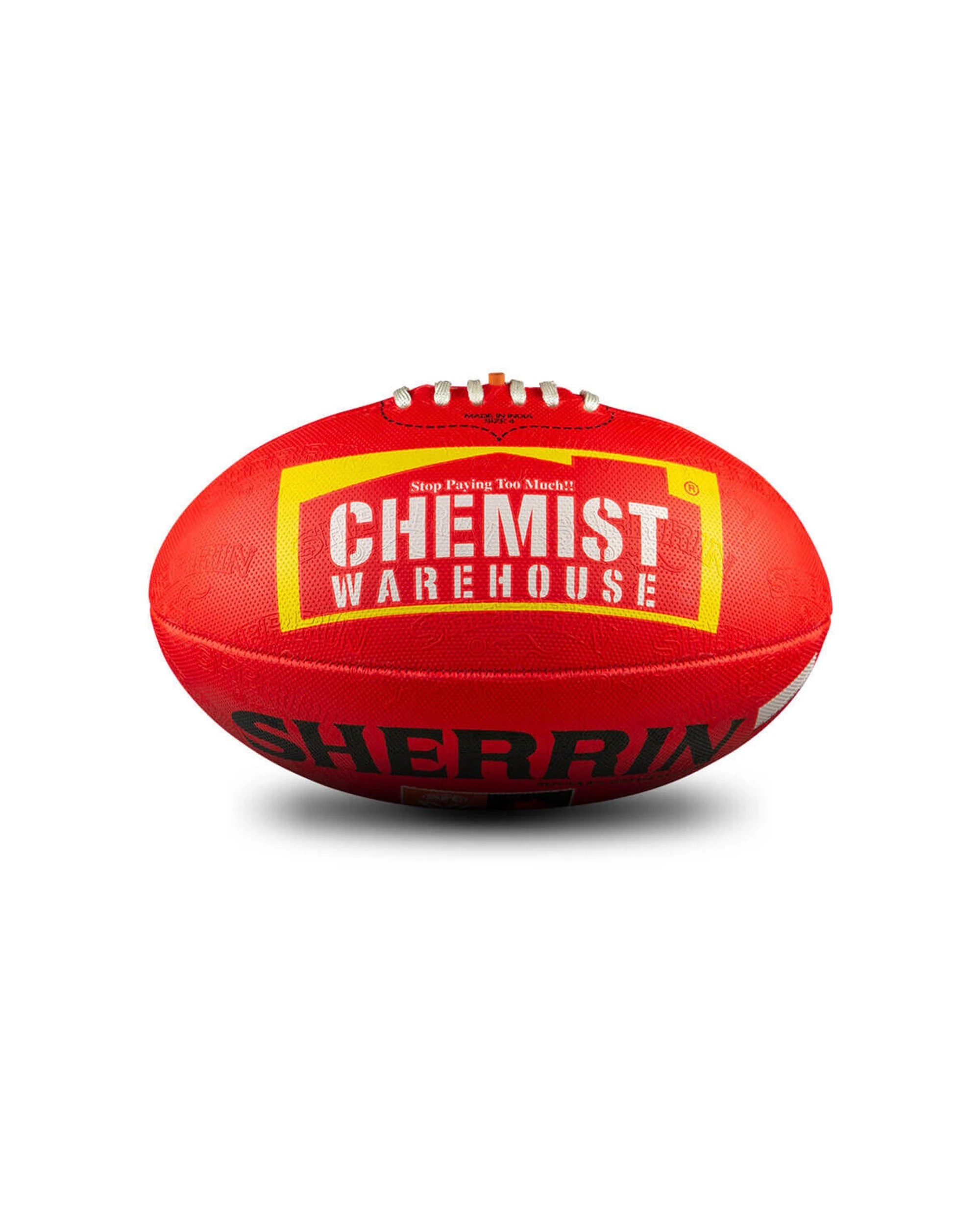 2 Sherrin AFLW Replica All Surface Synthetic Rubber Football Size 4 Enhanced Grip - Red, 2 of 4