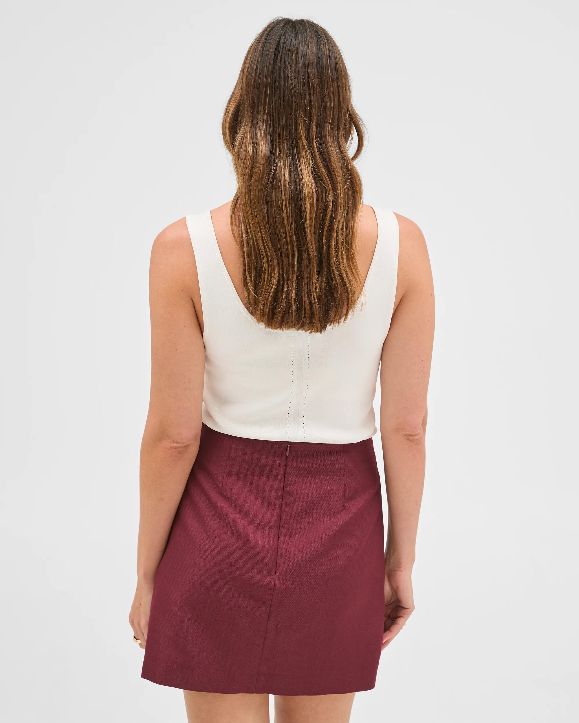 7 Preview Textured Tailored Mini Skirt SANGRIA, 7 of 7