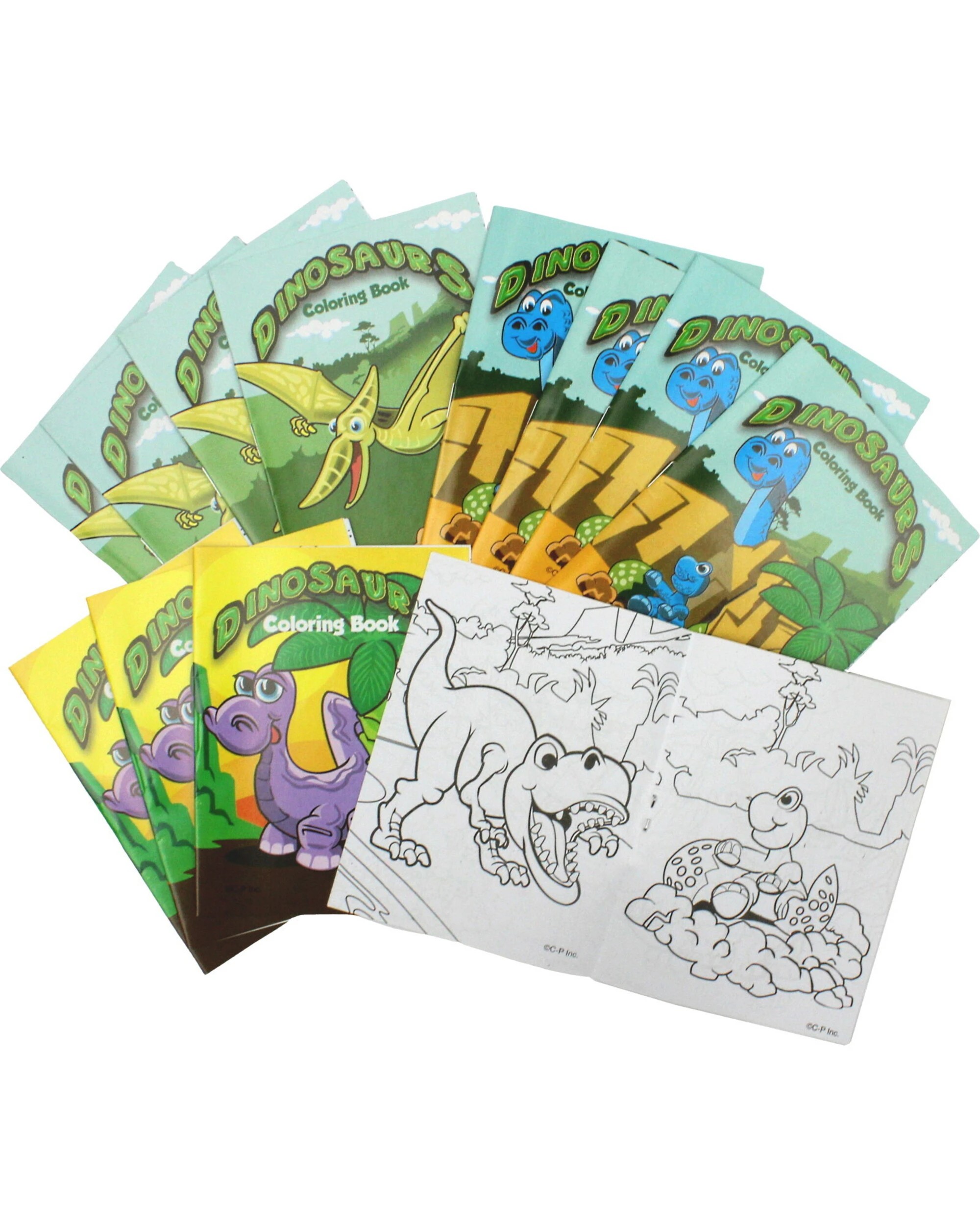 1 Partyrama Small Dinosaur Colouring Books Pack of 12, 1 of 1