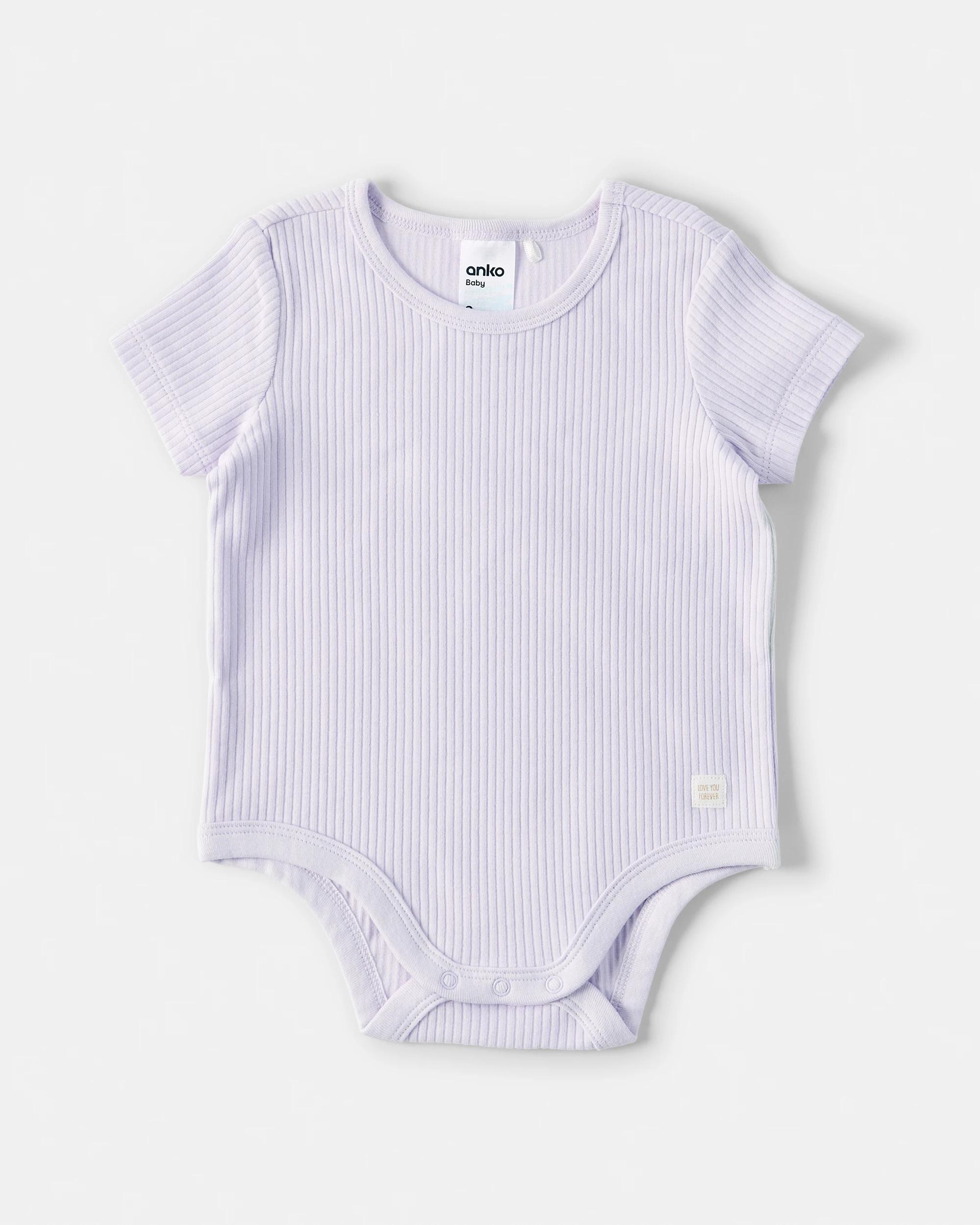 3 3 Pack Cotton Short Sleeve Rib Bodysuits Pnk Mpack, 3 of 8