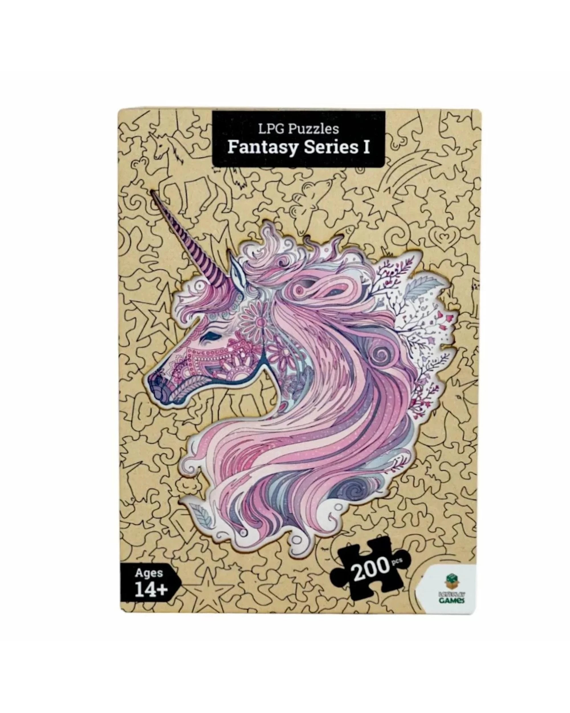 1 Let's Play Games Fantasy Series 01 Unicorn 200 Piece Wooden Jigsaw Puzzle, 1 of 4