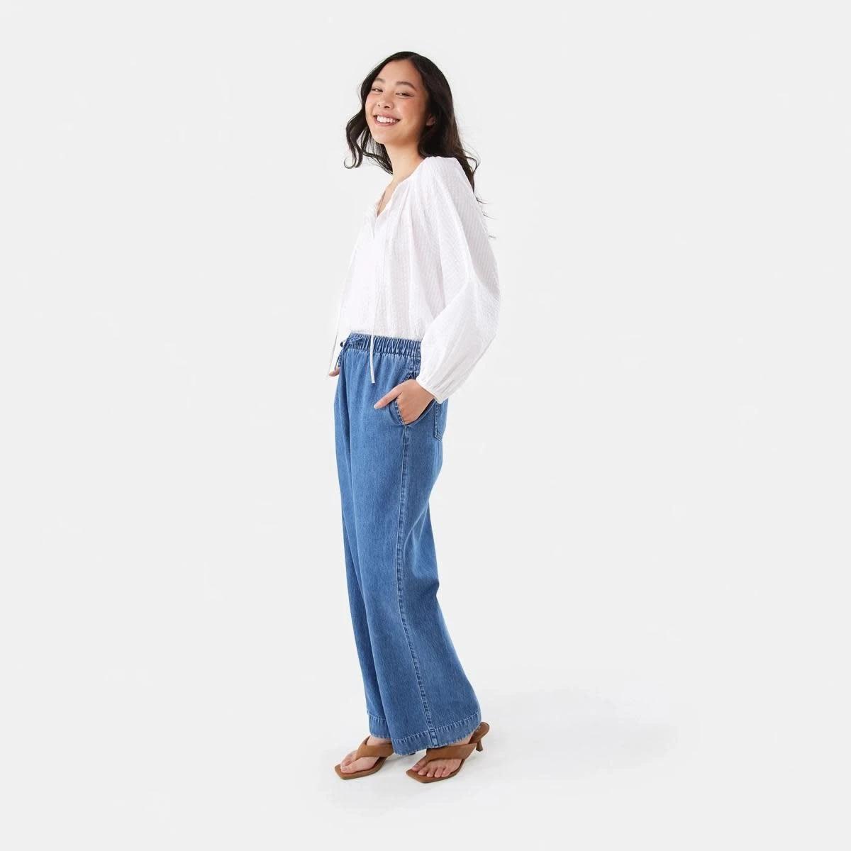 4 Long Sleeve Seersucker Tie Top WHITE, 4 of 10
