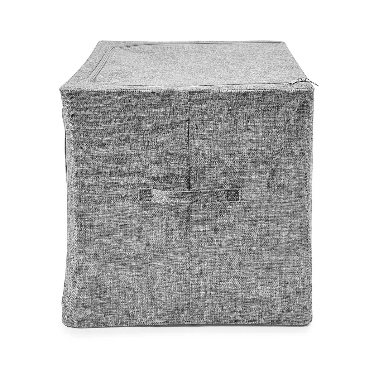 6 Linen Look Collapsible Box with Window - Extra Large, Charcoal, 6 of 10