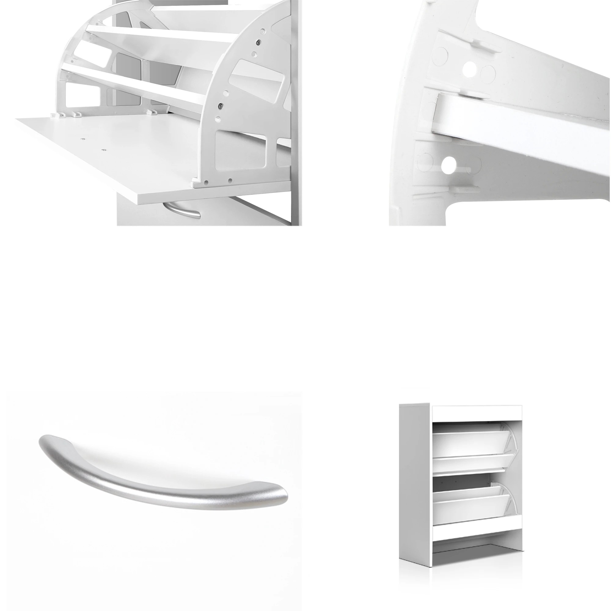 7 Artiss 2x Shoe Cabinet Storage Organiser 2 Flip Drawer - White, 7 of 7