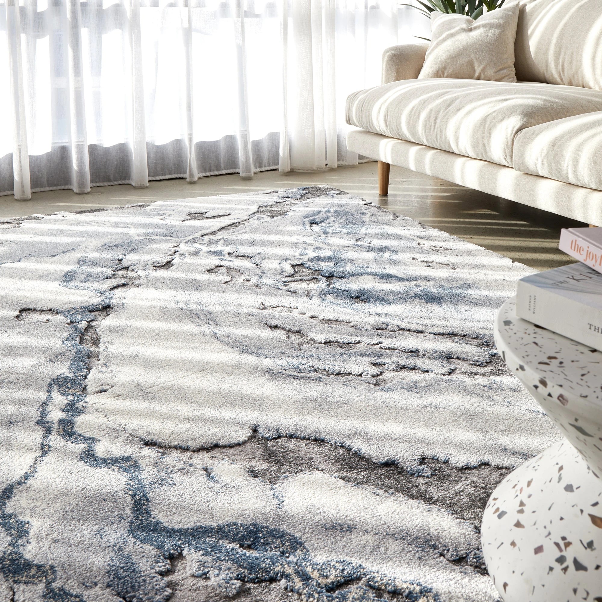 2 Common Ground Rugs Stonefall 222 400x300cm - Extra Extra Large Floor Rug - Blue, 2 of 7