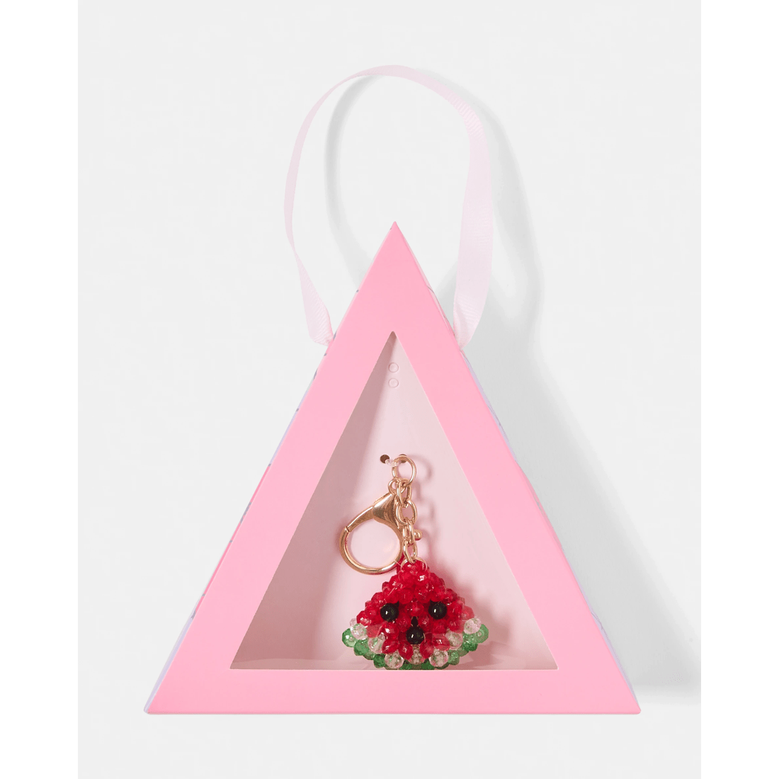 1 Watermelon Charm Keyring Gift Set - Gold Tone and Red, 1 of 3