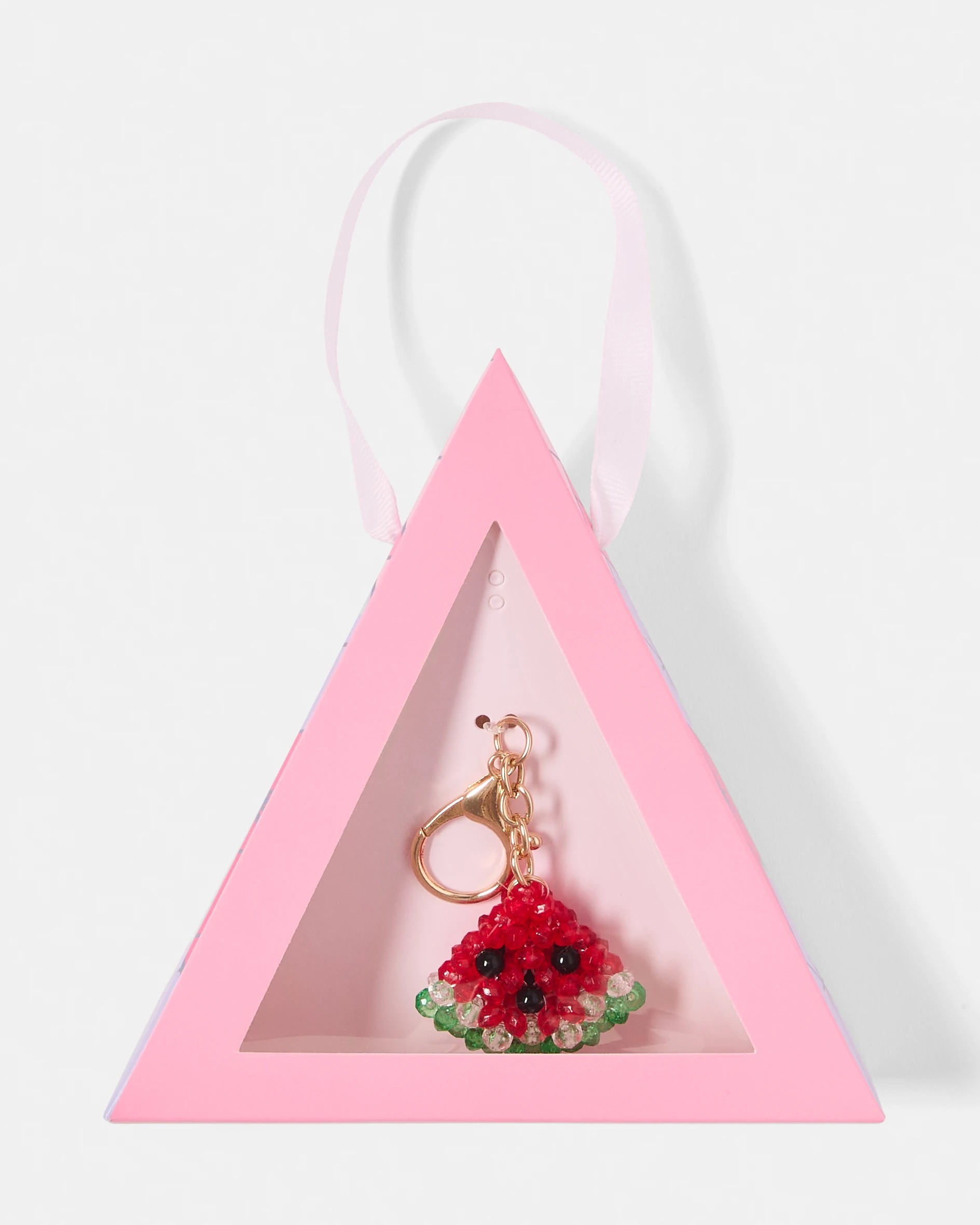 1 Watermelon Charm Keyring Gift Set - Gold Tone and Red, 1 of 3