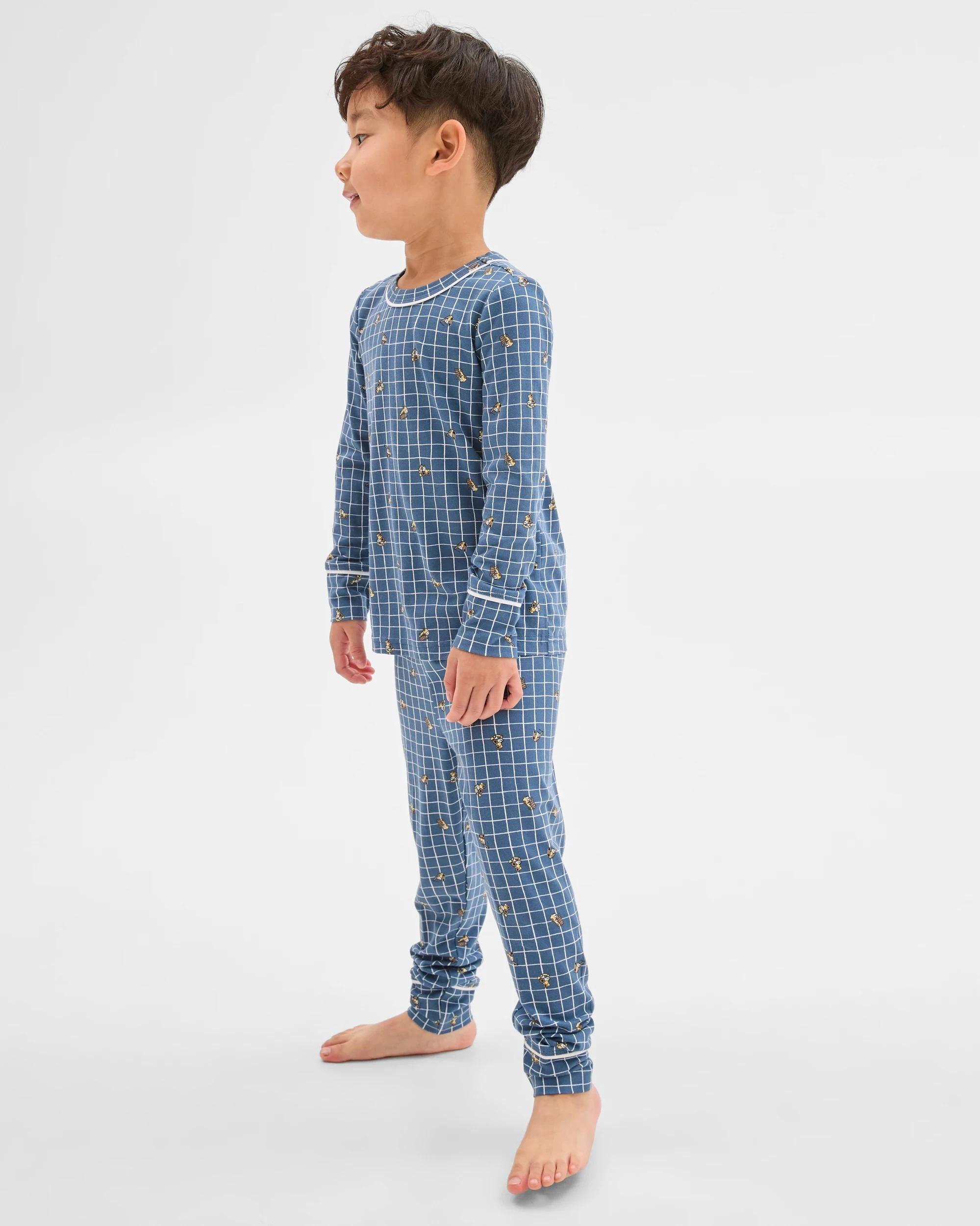 4 Target Kids Bamboo Younger Boys Long Sleeve Top and Pants Pyjama Set BLUE CONSTRUCTION, 4 of 10