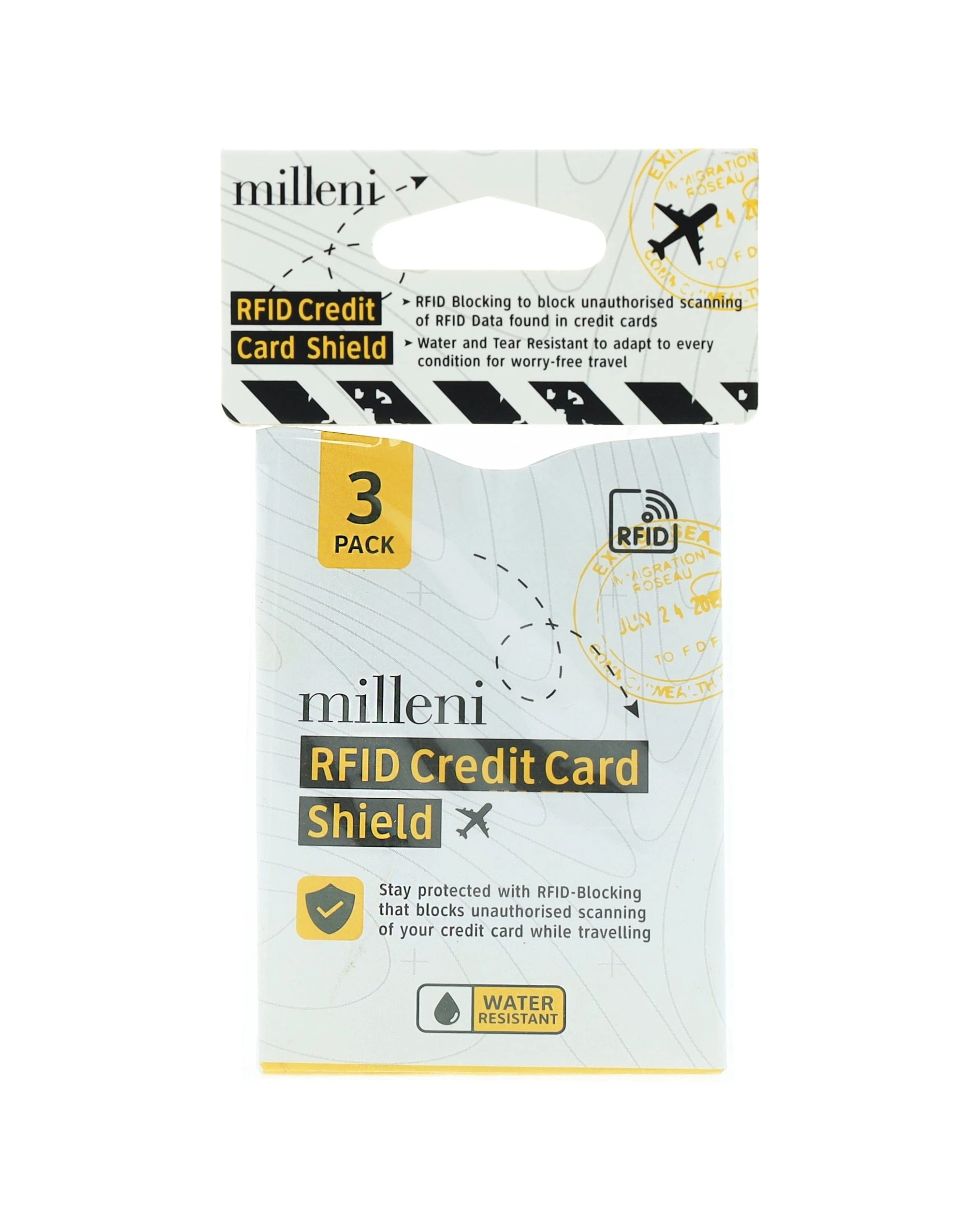 1 Milleni Travel RFID Credit Card Shield Water/Tear Resistant 3PK - Clear, 1 of 1