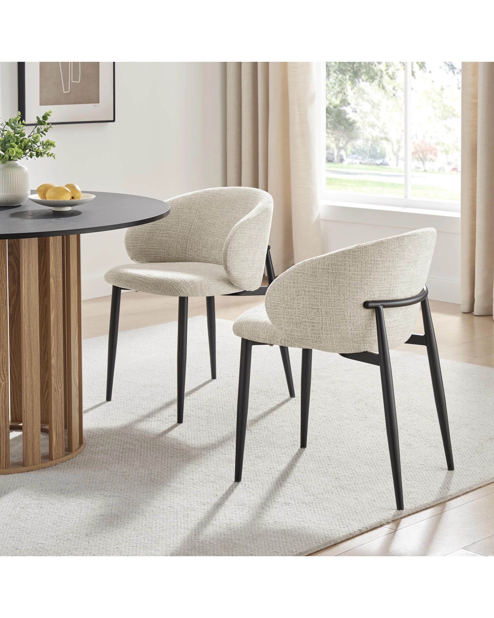 2 Kodu Dining Chairs Pair (Set of 2) - Beige, 2 of 10