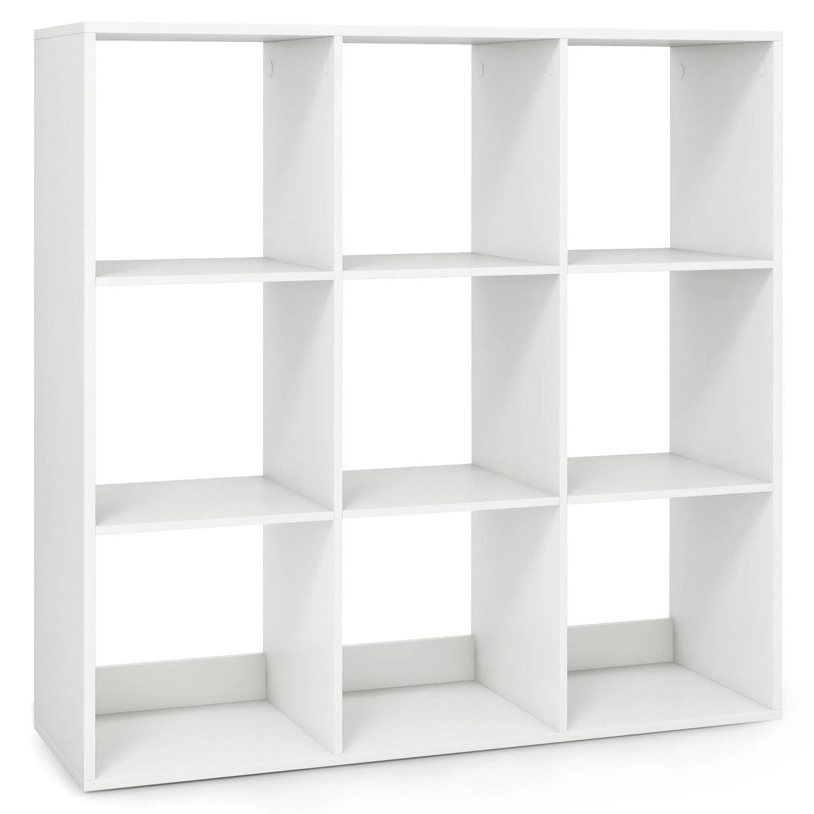 1 Costway 9-Cube Bookshelf Modern Cubby Bookcase Shelves 3-tier Open Storage Organiser - White, 1 of 4