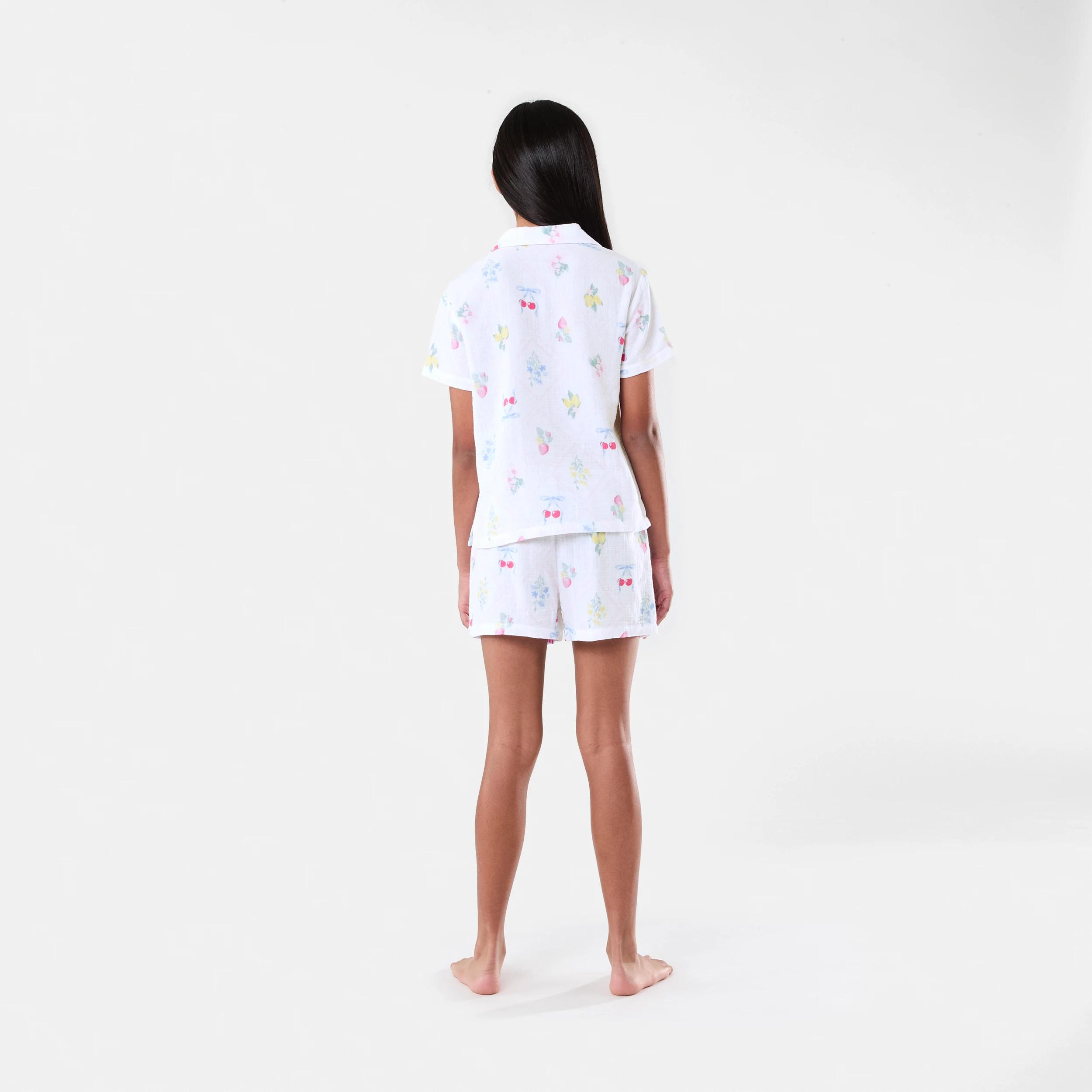 2 Short Sleeve Woven Pyjama Set PATCHWORK FRUIT, 2 of 9
