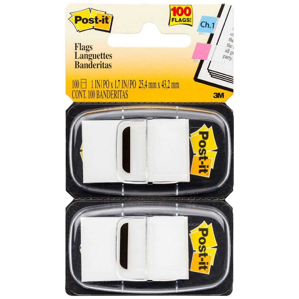 1 Post-it Flags 25x43mm White 2 Pack, 1 of 3