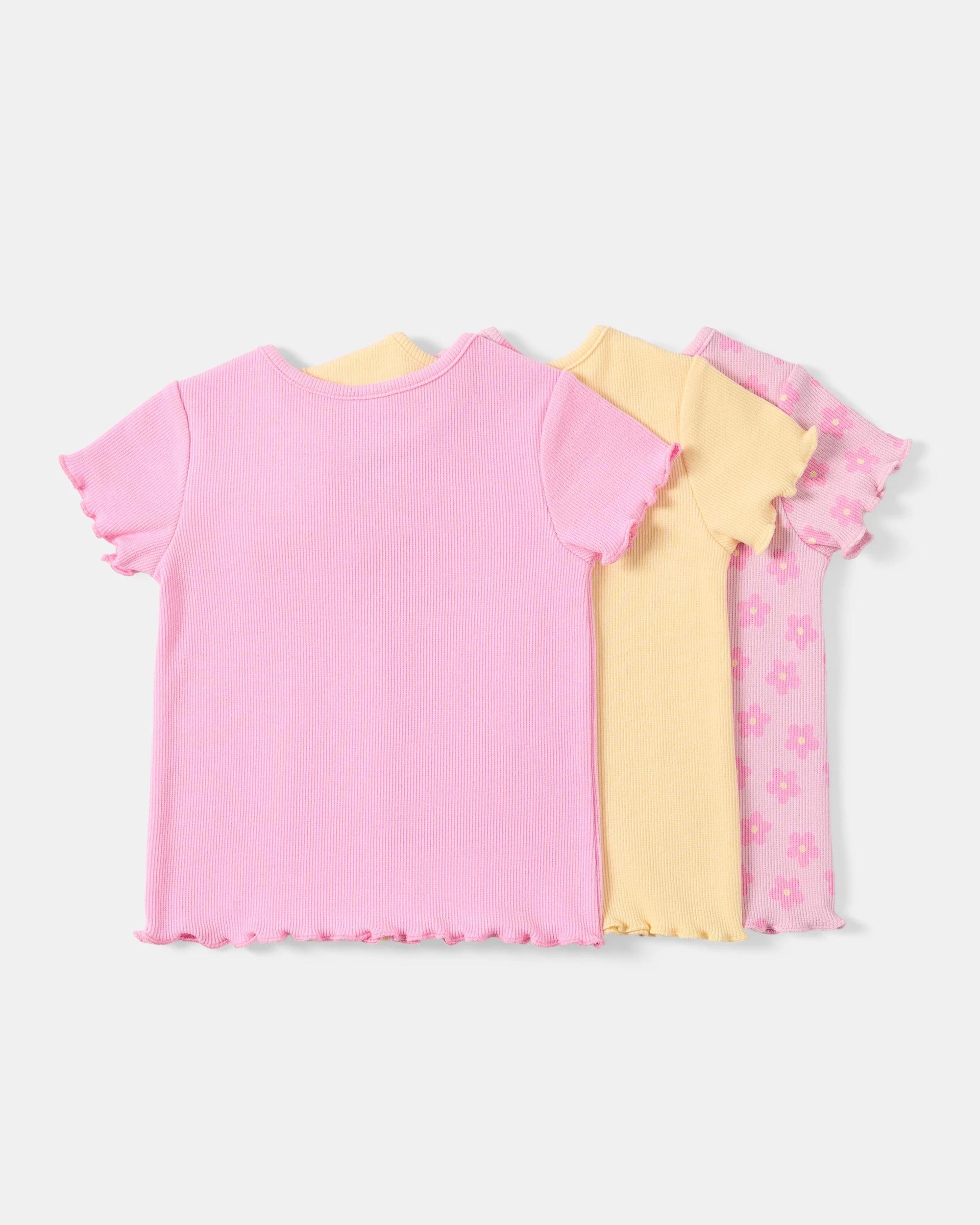 2 3 Pack Short Sleeve Ribbed T-shirt Hello Plp, 2 of 8